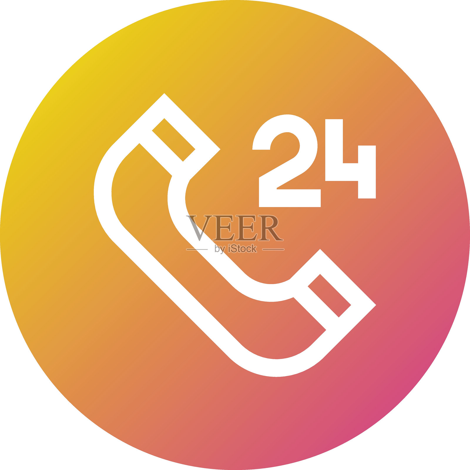 客户电话服务矢量图标设计插图插画图片素材