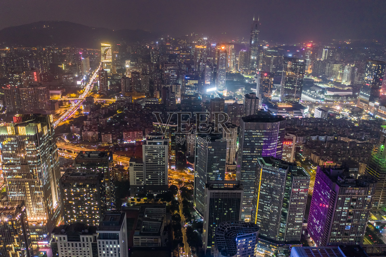 广州城市天际线的航拍照片，珠江新城，广东，中国，亚洲。照片摄影图片