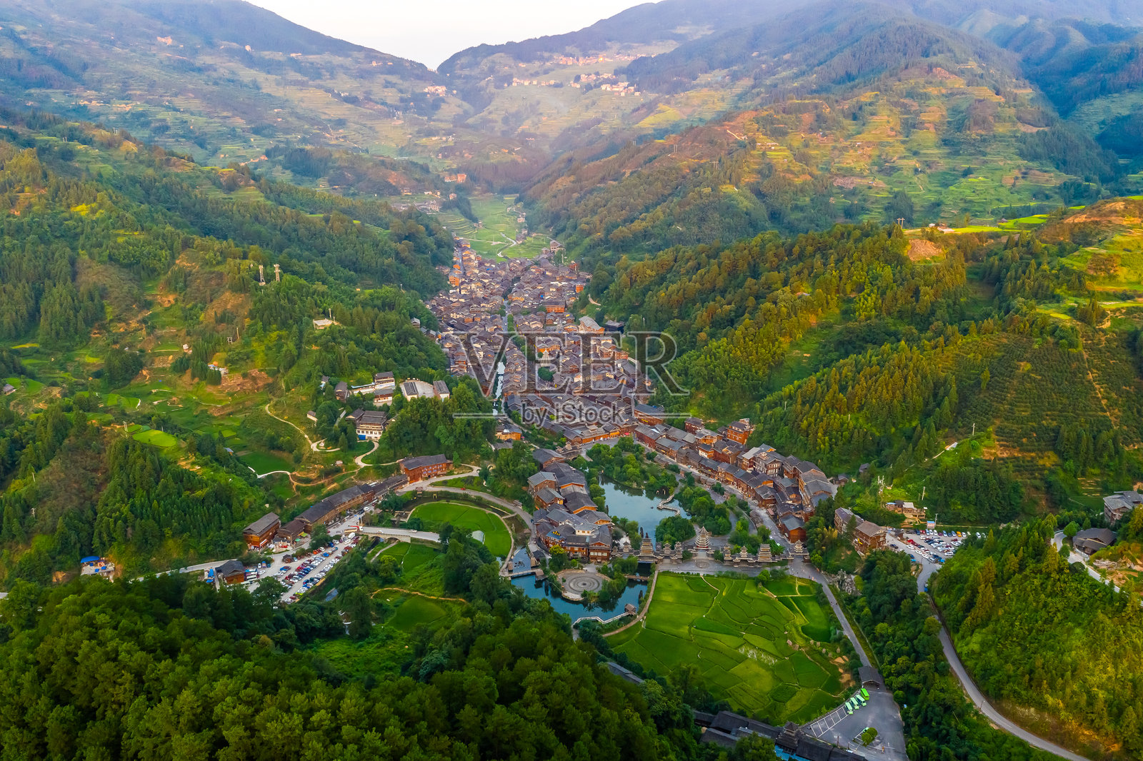 中国贵州肇兴侗寨古建筑照片摄影图片