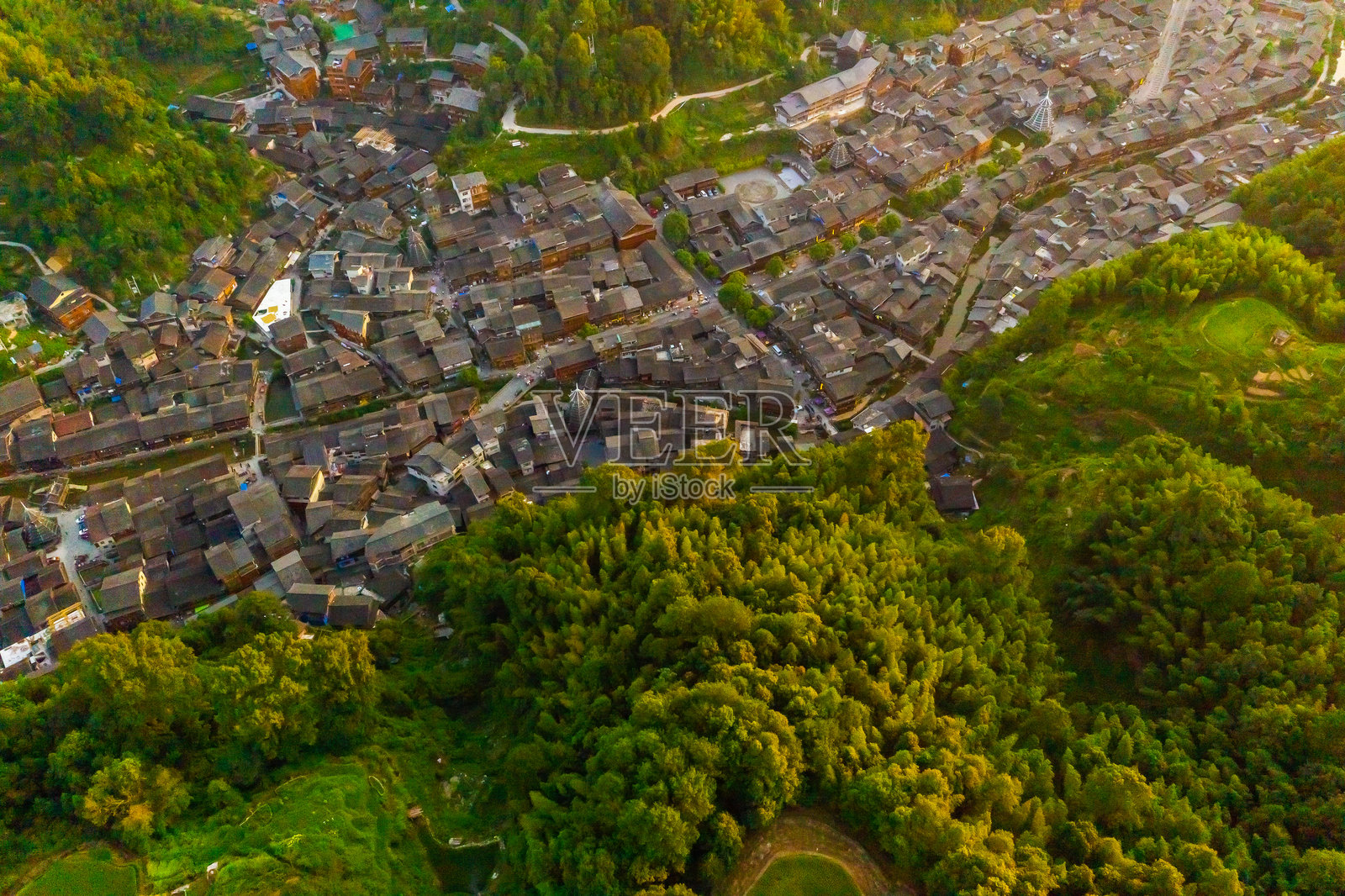 中国贵州肇兴侗寨古建筑照片摄影图片