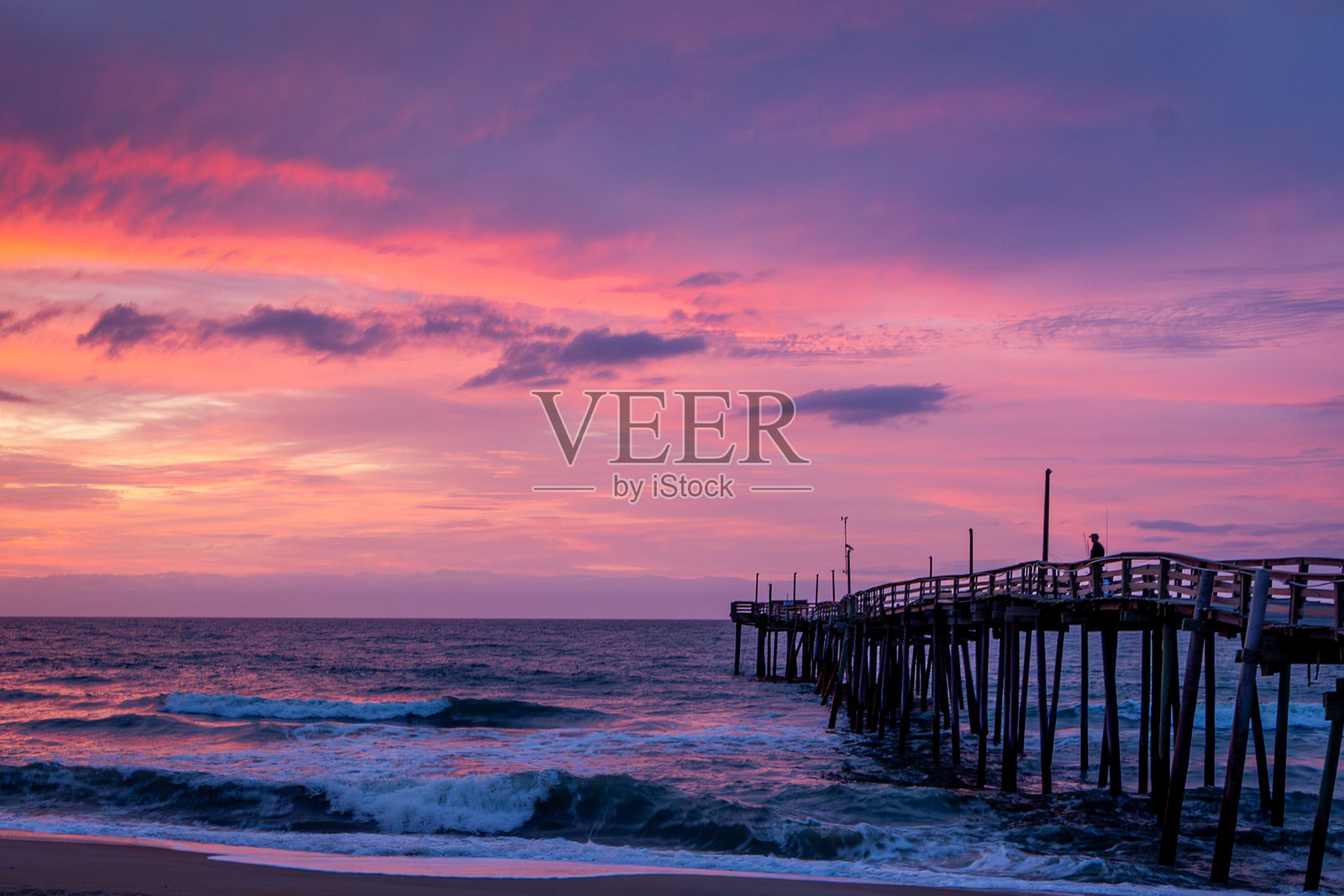 阿冯钓鱼码头的日出照片摄影图片