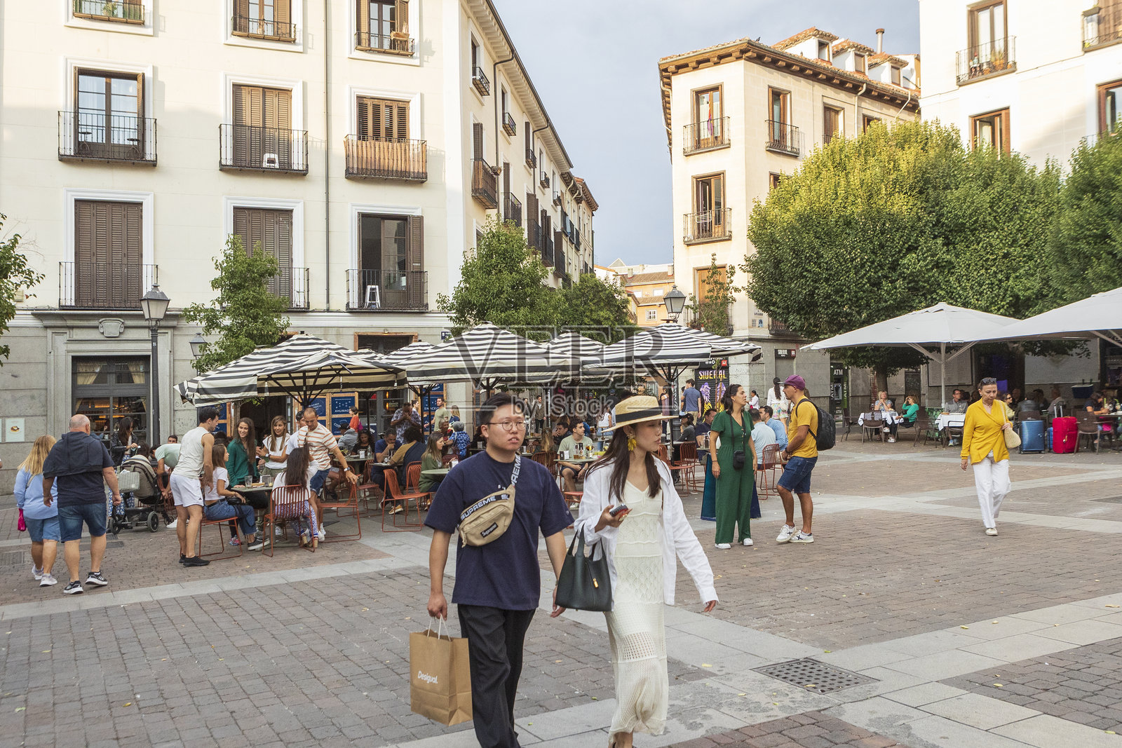 马德里典型的公共空间照片摄影图片