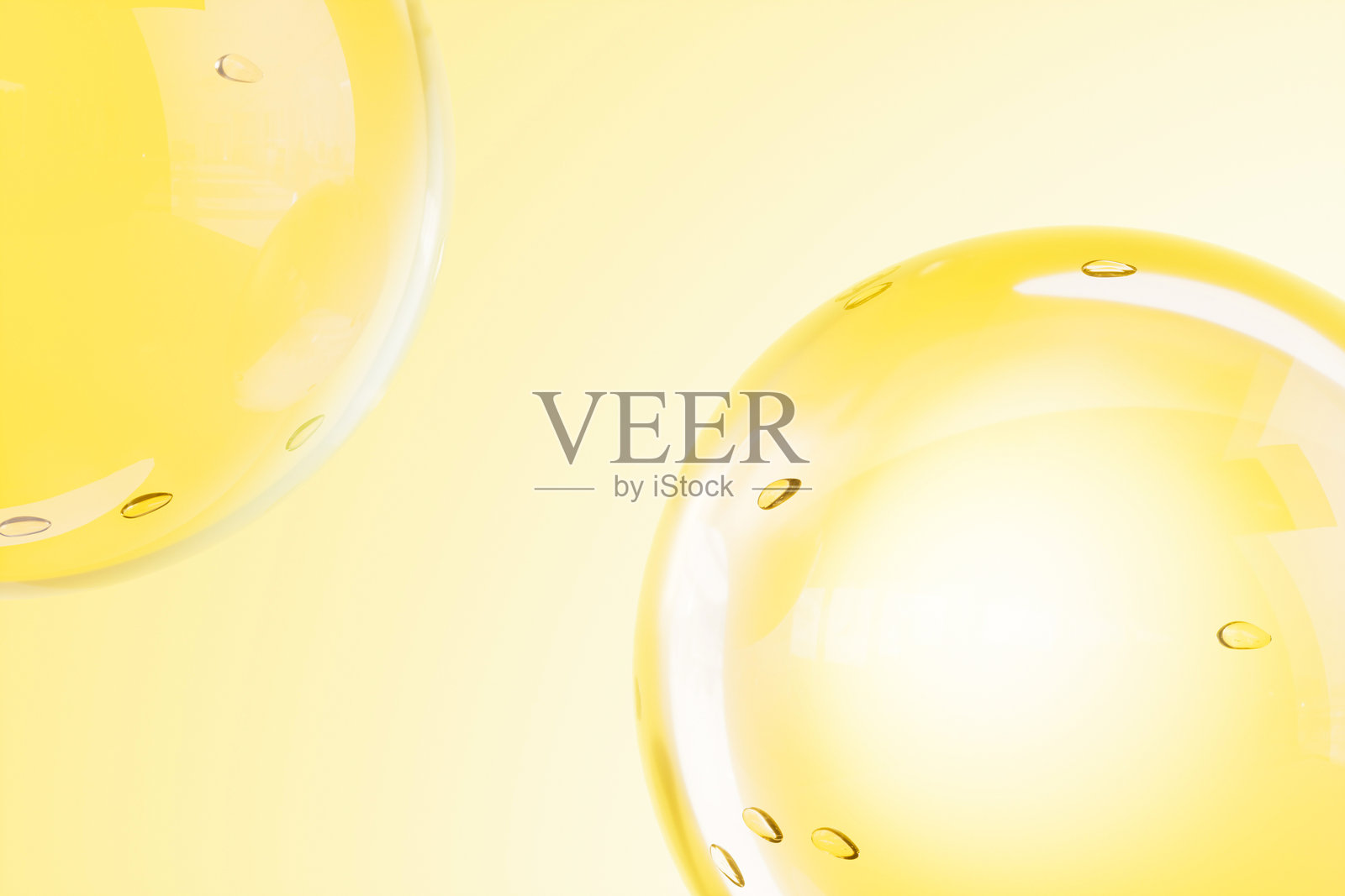 科技风格的生物细胞和水滴，3D渲染照片摄影图片