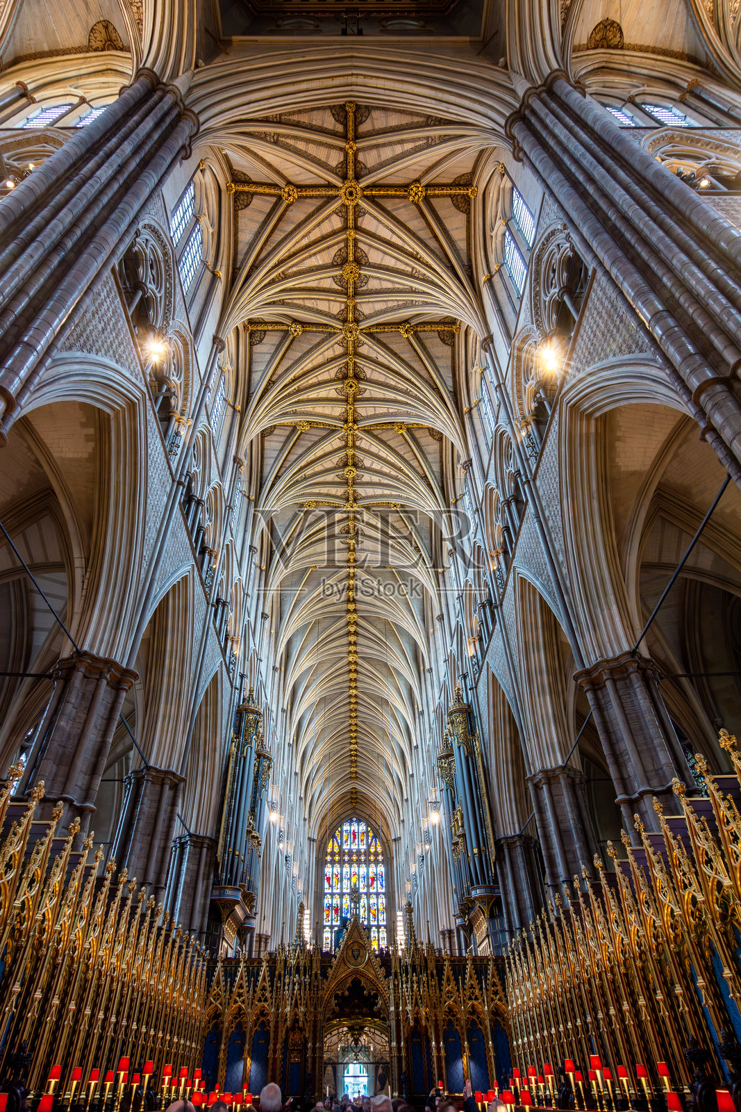 伦敦威斯敏斯特教堂的内部照片摄影图片