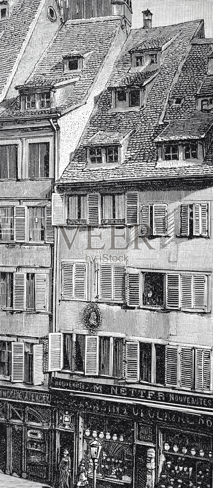 斯特拉斯堡歌德故居插画图片素材