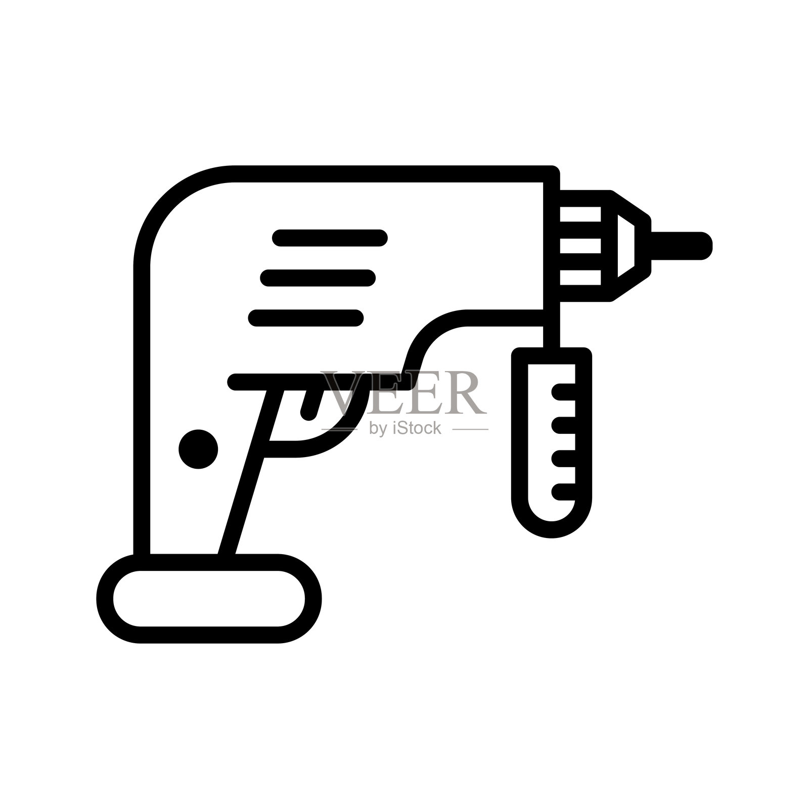 一幅简单的钻头线条画插画图片素材