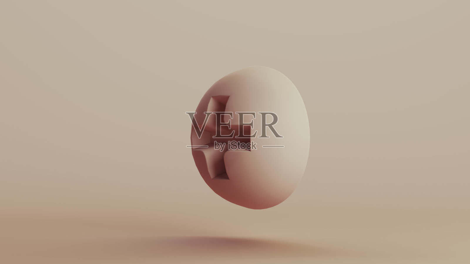 米色仿生硬件螺丝帽形状组件技术设计元素，中性色调，柔和肤色背景照片摄影图片