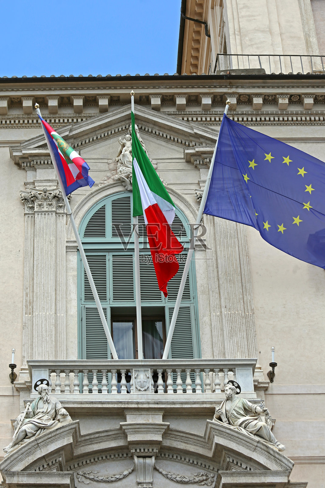 意大利罗马欧盟旗帜照片摄影图片