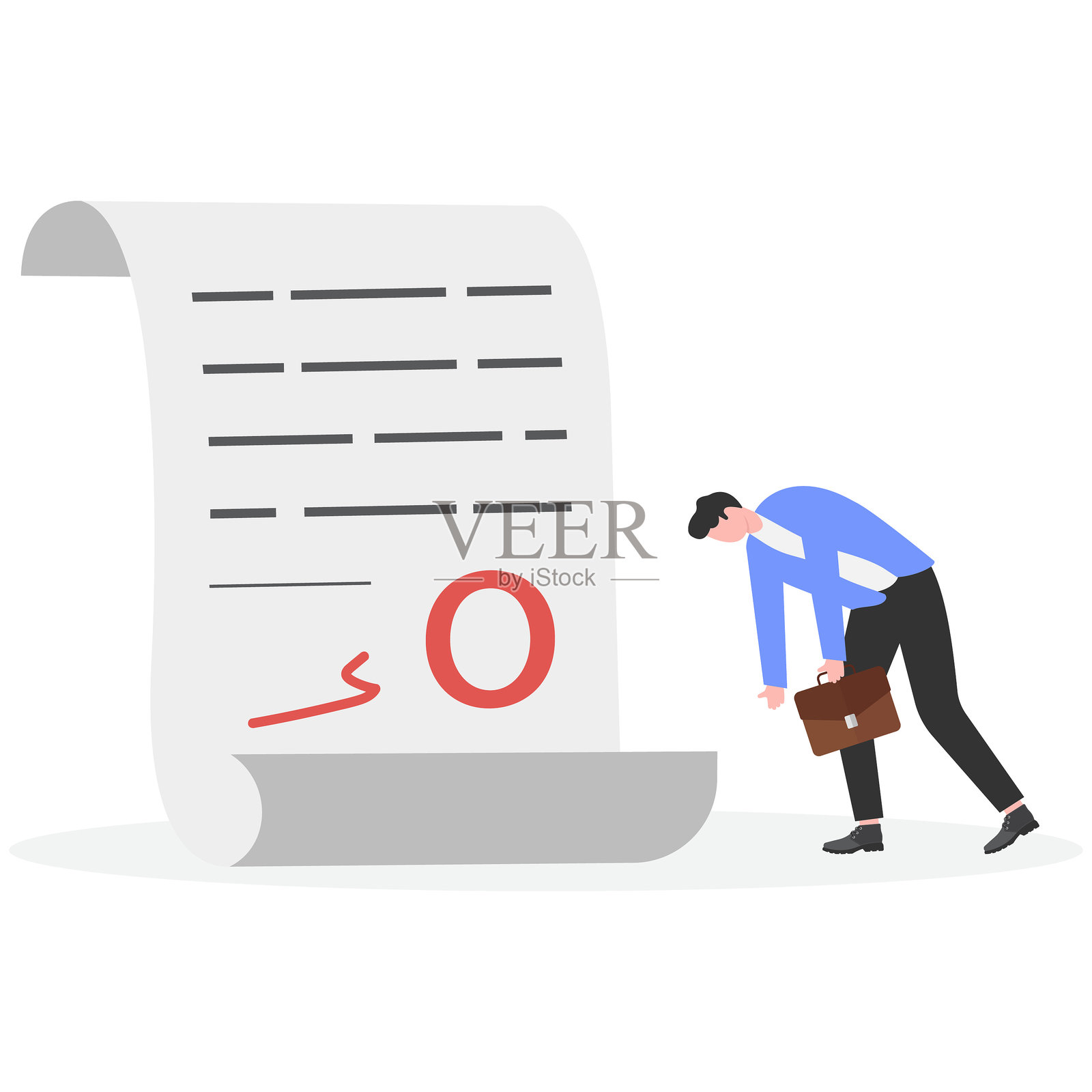 商务人士测试得零分插画图片素材