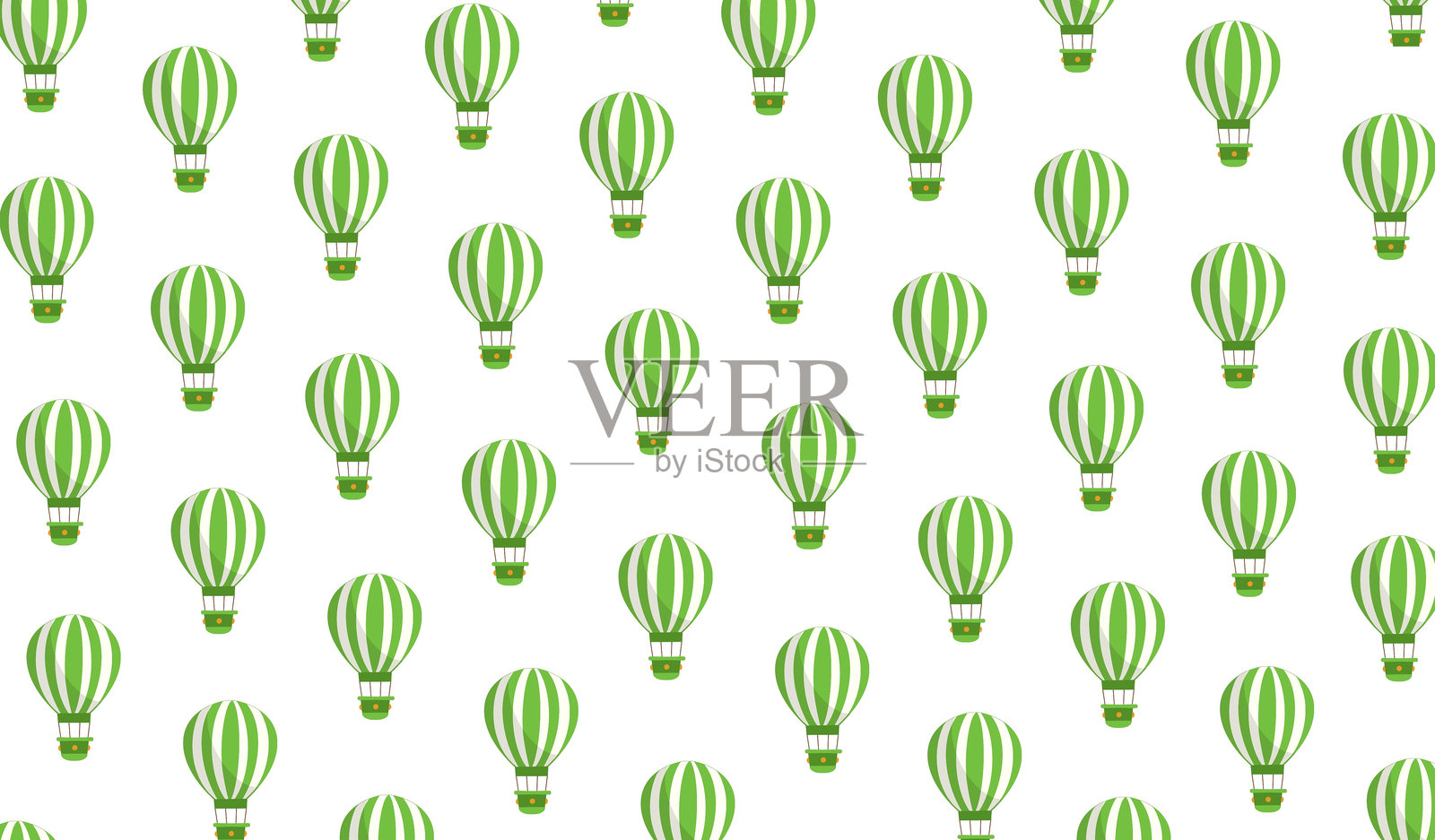 复古无缝旅行气球图案。无缝热气球背景。气球图案。插画图片素材