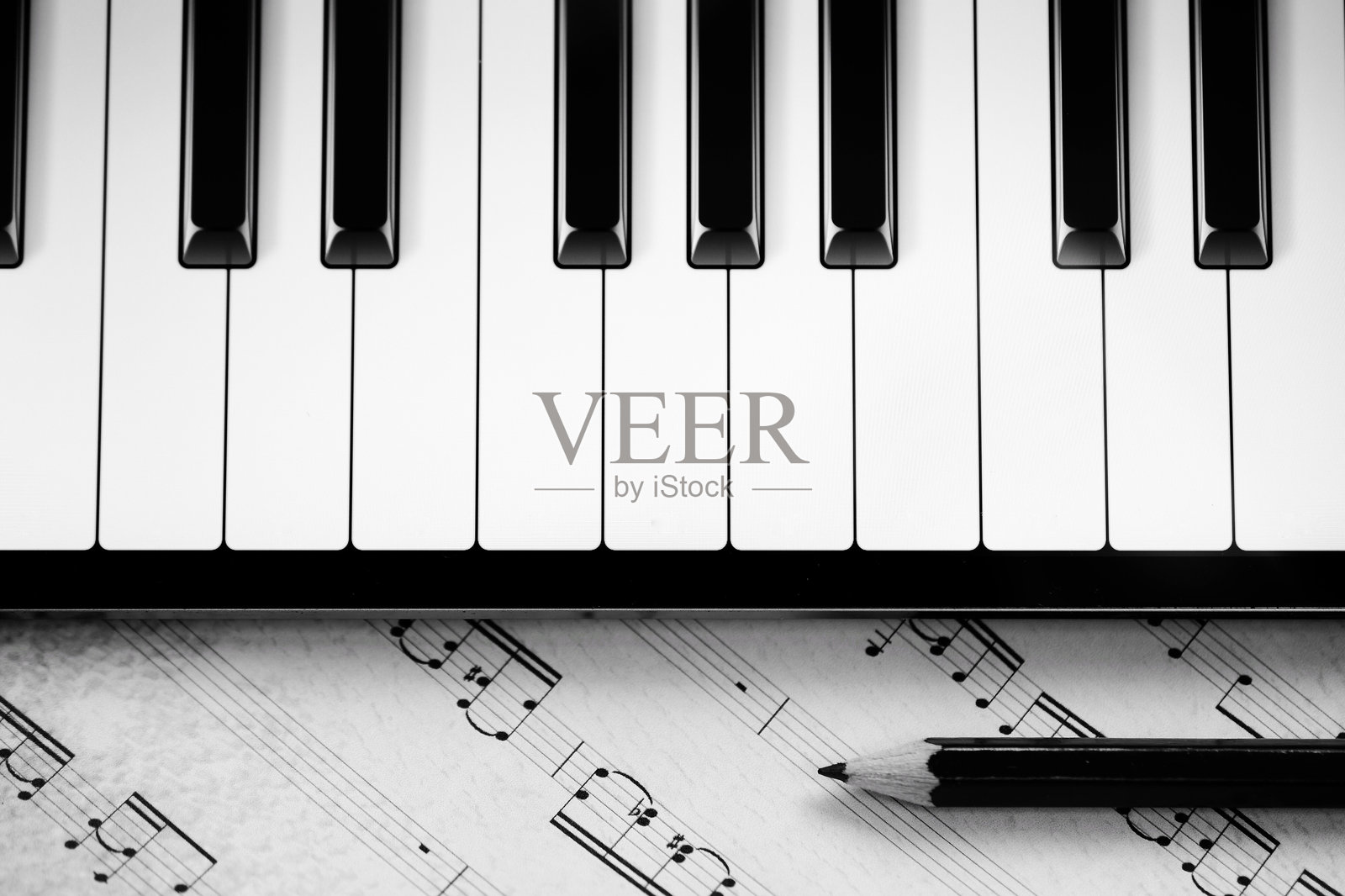 钢琴键的特写照片摄影图片