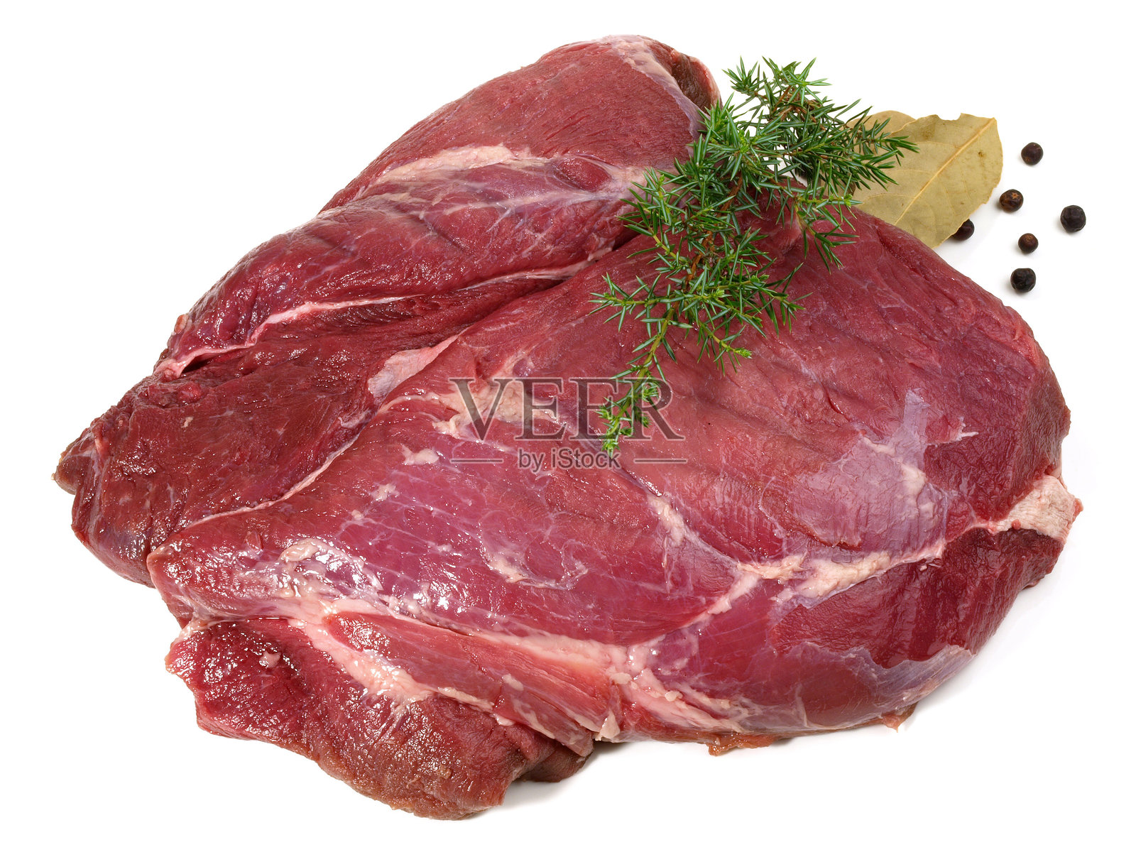 野猪 - 白色背景上的野味肉照片摄影图片