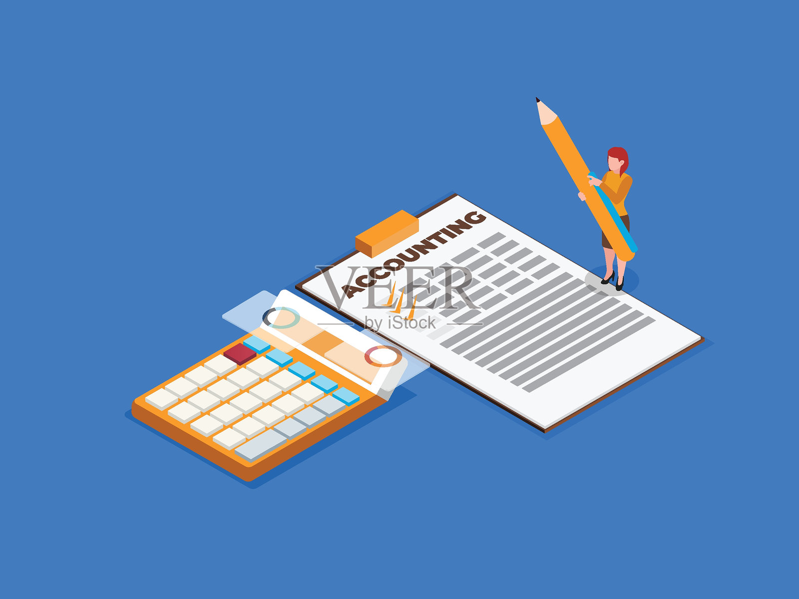 会计：平衡账簿插画图片素材