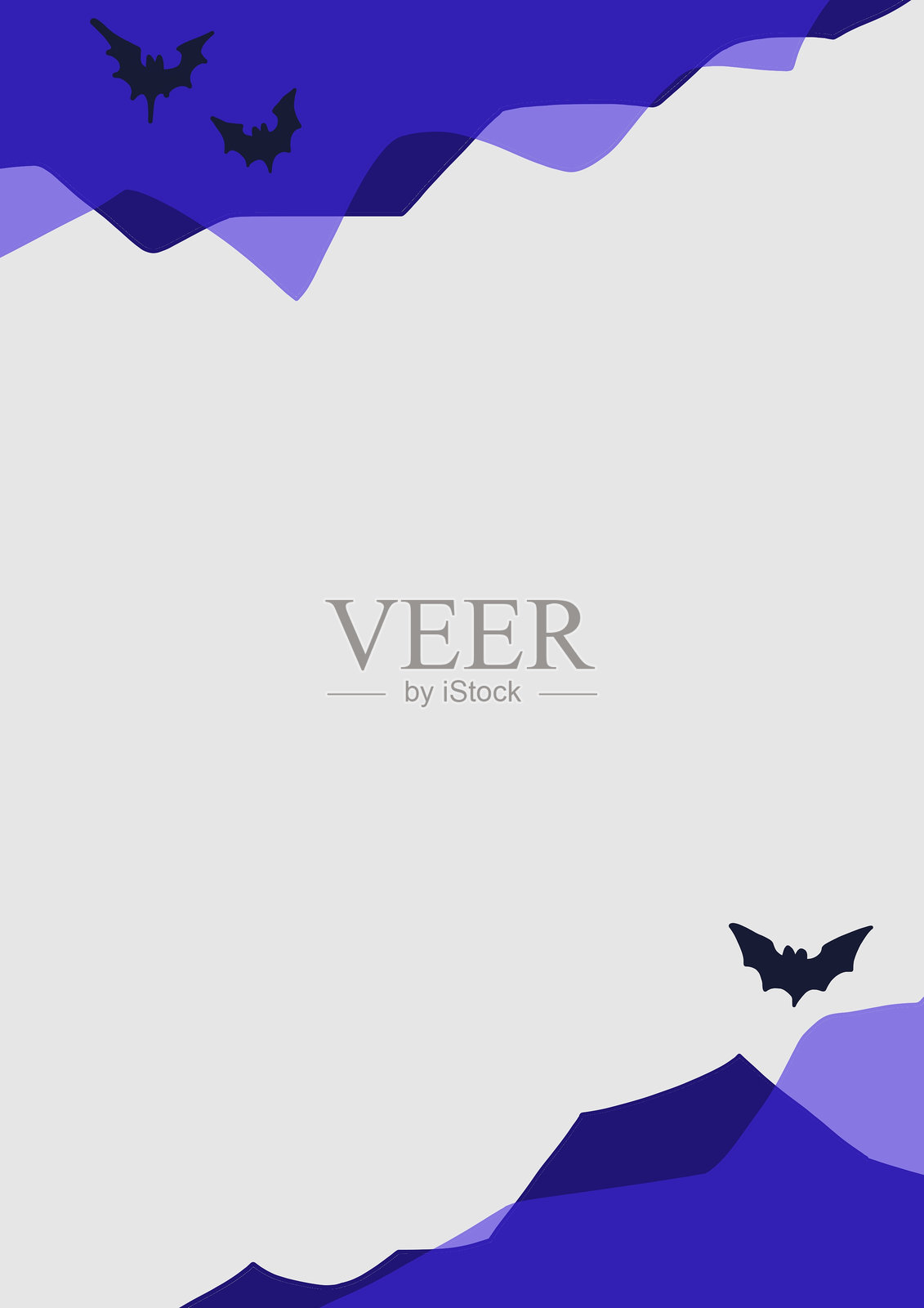 A4尺寸竖版万圣节蝙蝠明信片设计插画图片素材