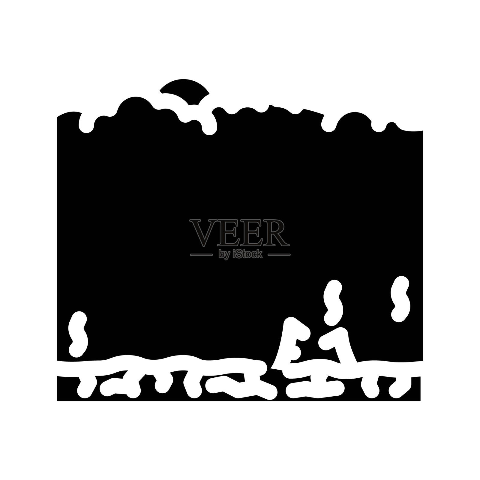 焦土野火灾难字形图标矢量图插画图片素材