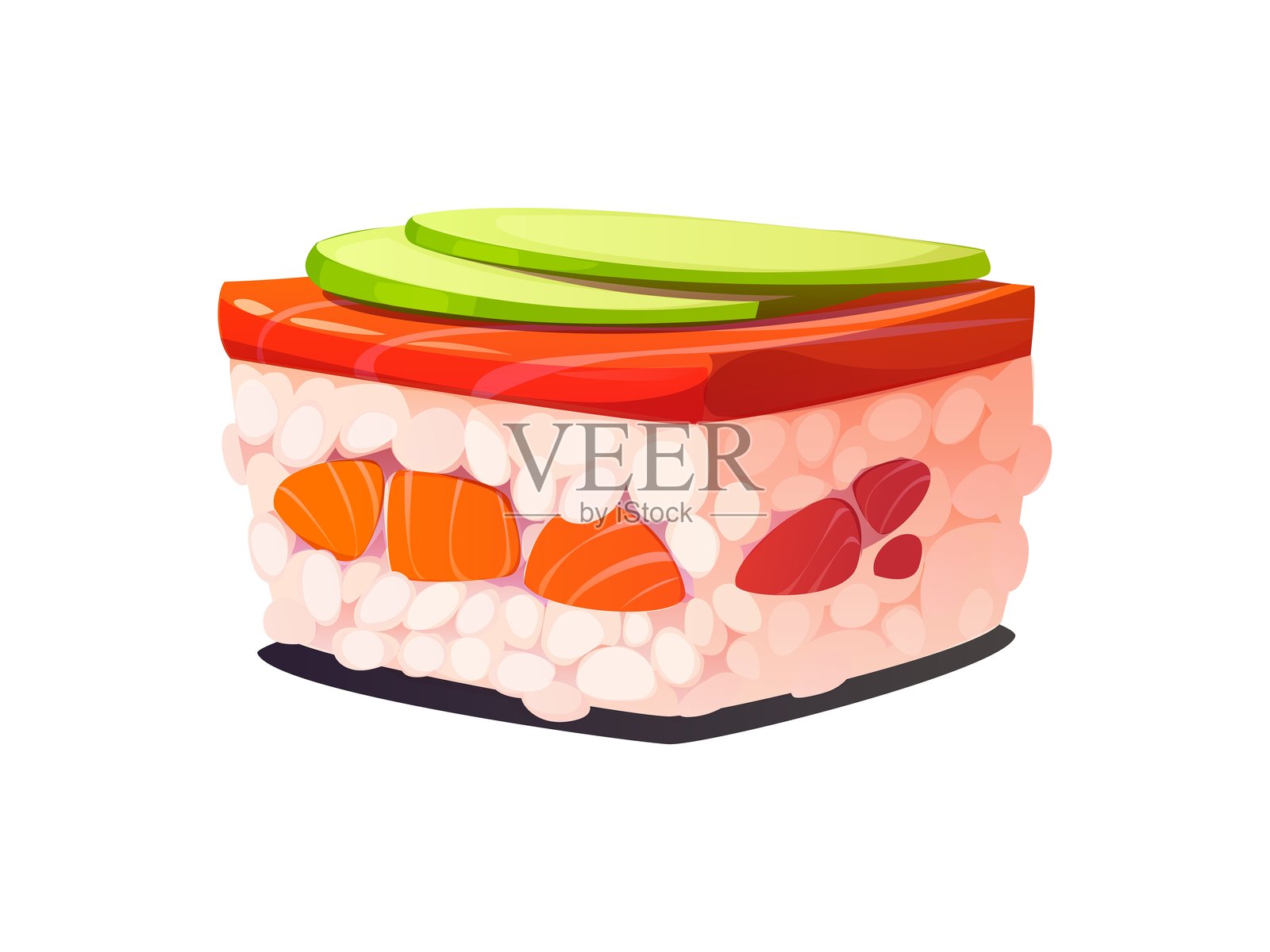 Oshizushi卡通日本压寿司卷插画图片素材