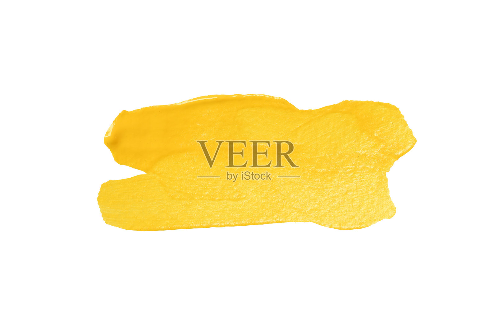 黄色画笔孤立在白色背景上。照片摄影图片