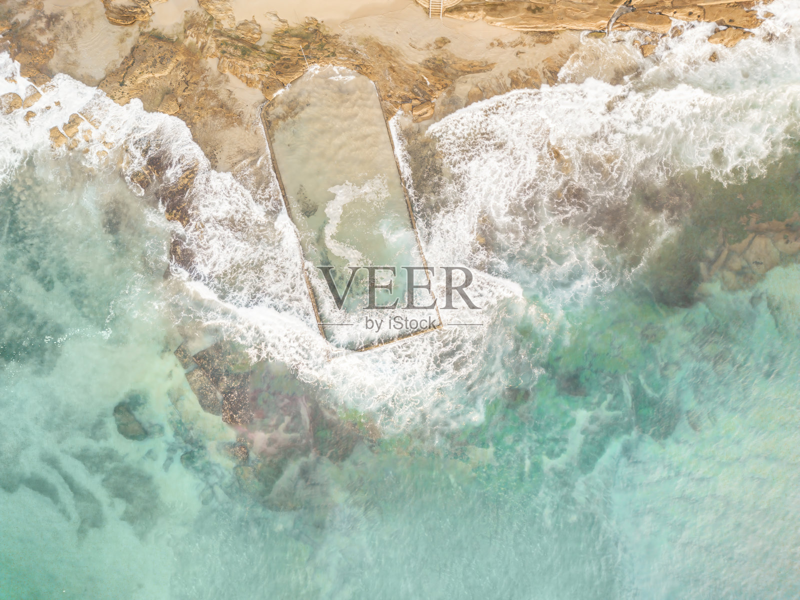 北克罗努拉海洋岩池照片摄影图片