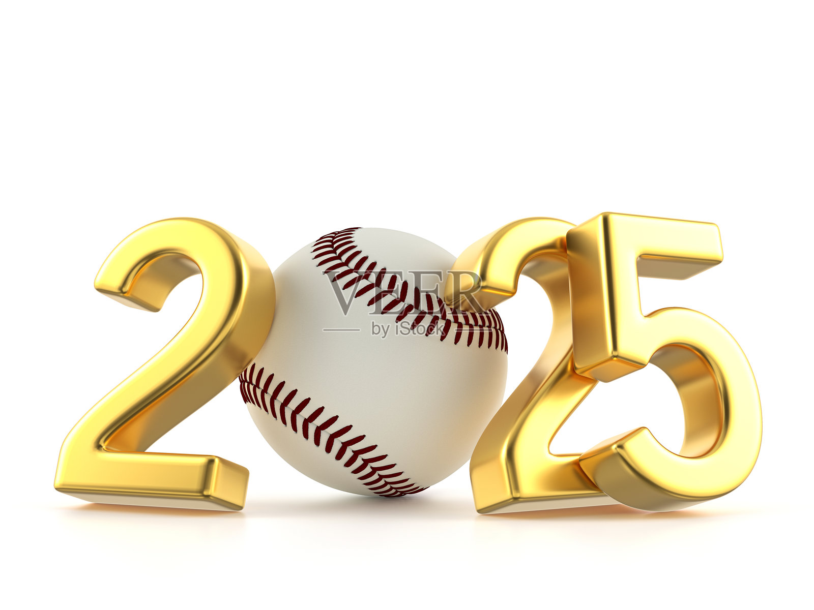带有新年数字的棒球照片摄影图片