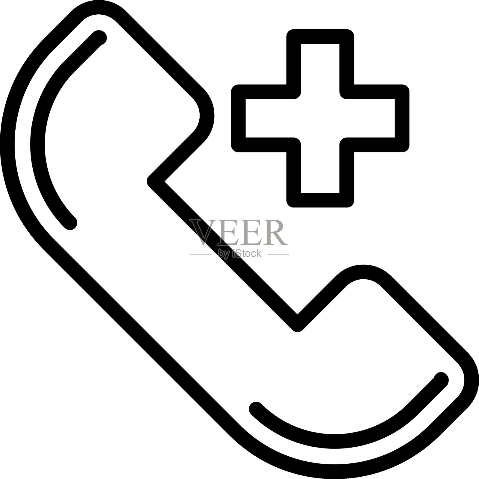 紧急呼叫图标的矢量设计风格插画图片素材