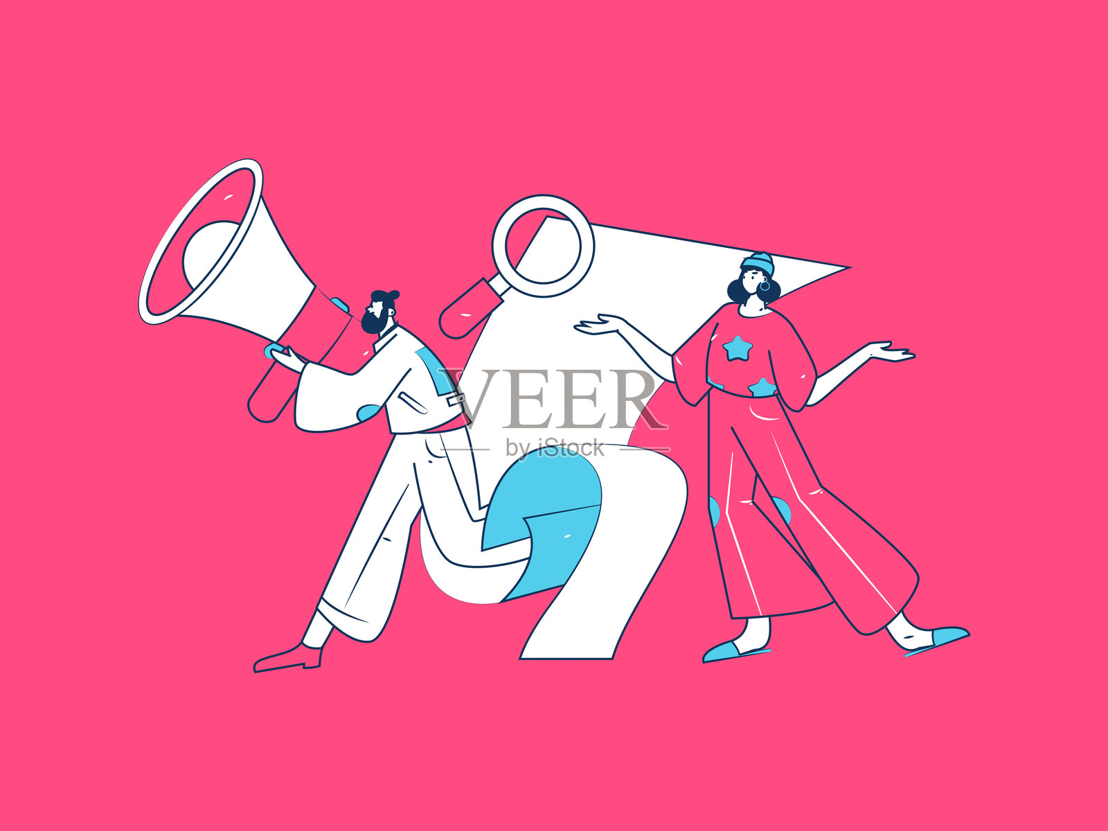 人员进行工作面试的扁平矢量概念操作手绘插图插画图片素材