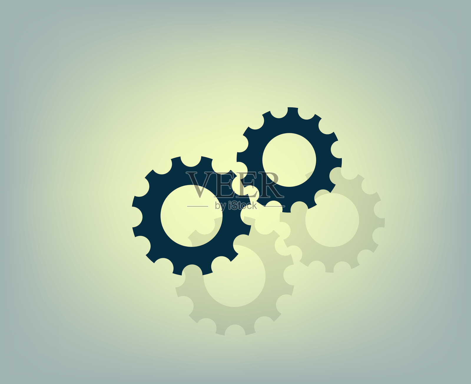 齿轮图标，矢量插图。插画图片素材