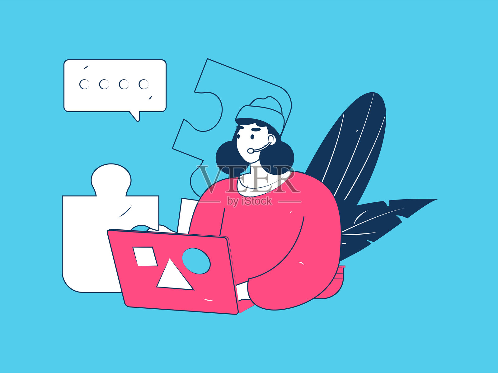 与顾问沟通的扁平矢量角色概念操作手绘插图插画图片素材