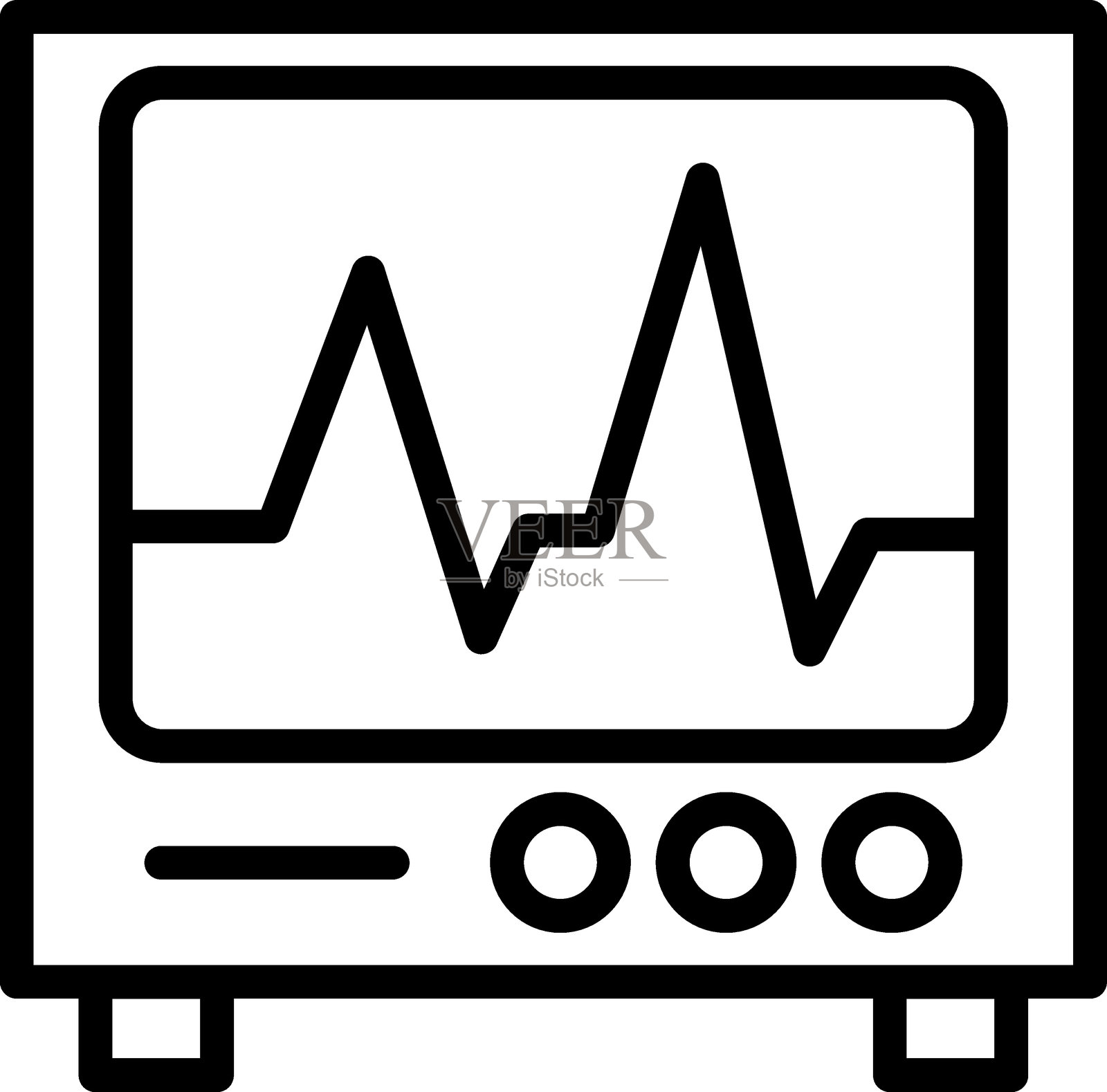 矢量设计心电图监测器图标风格插画图片素材