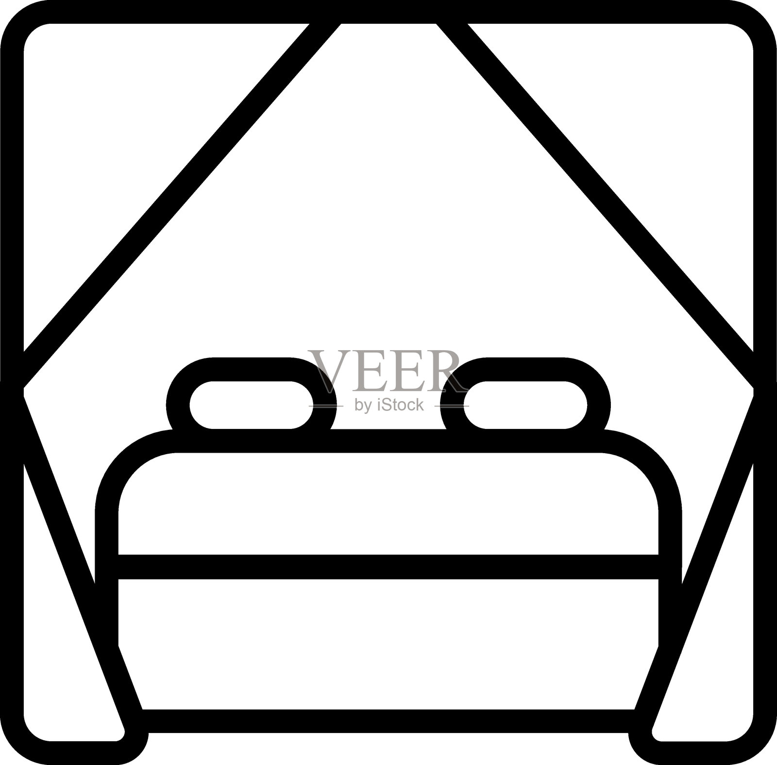 矢量设计凉棚床图标风格插画图片素材