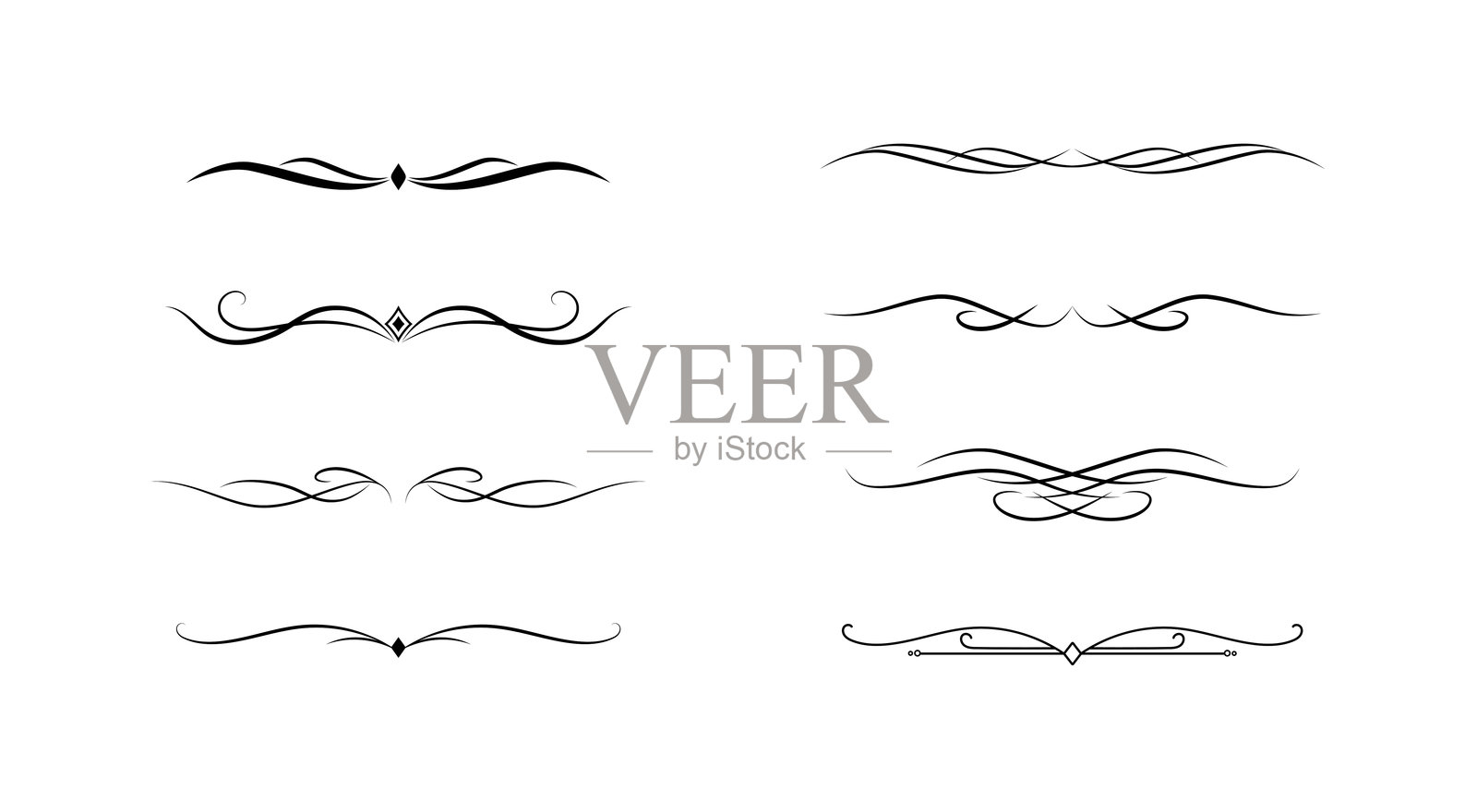 复古装饰线条文本分隔线边框线条分隔符矢量素材插画图片素材