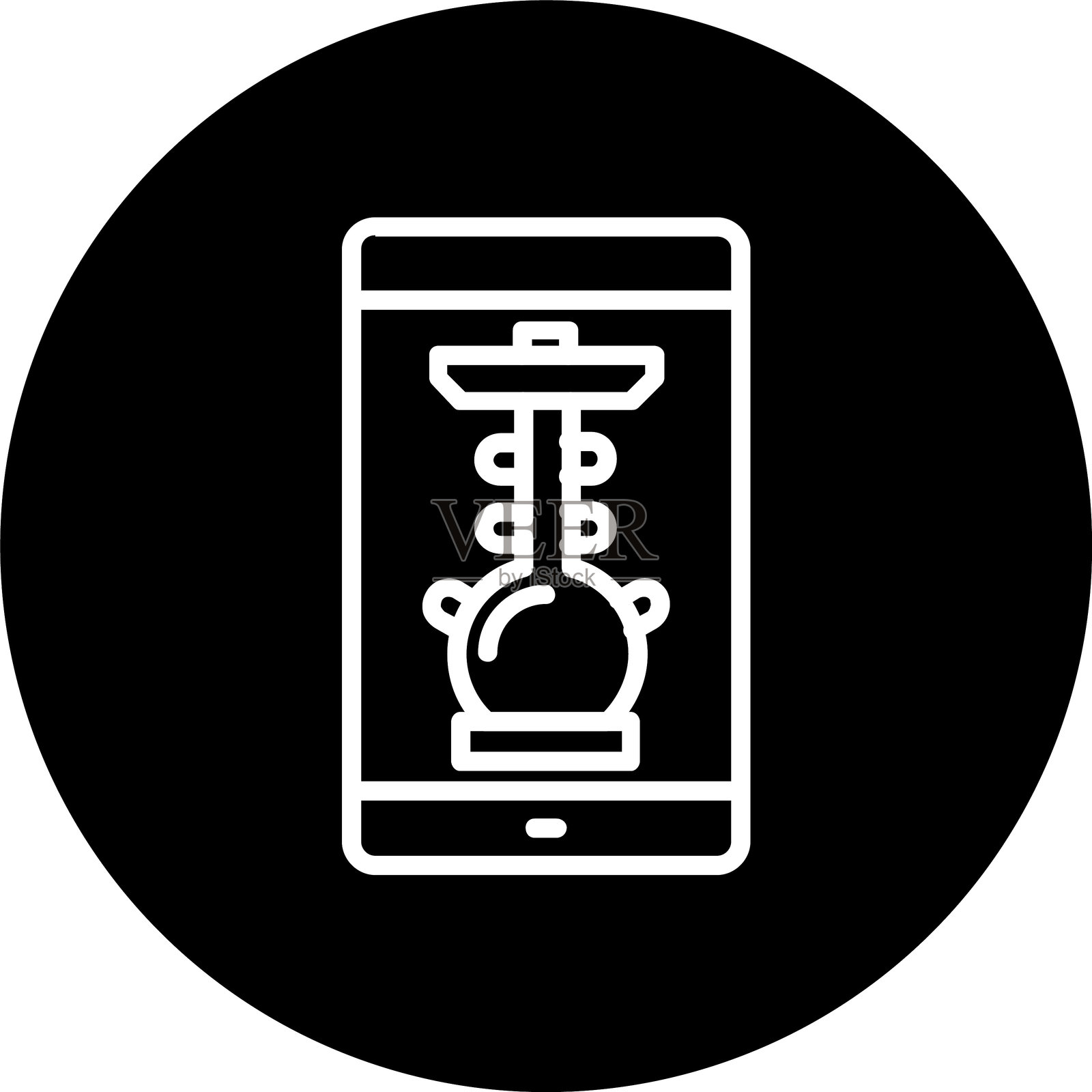 智能手机线条反转图标插画图片素材