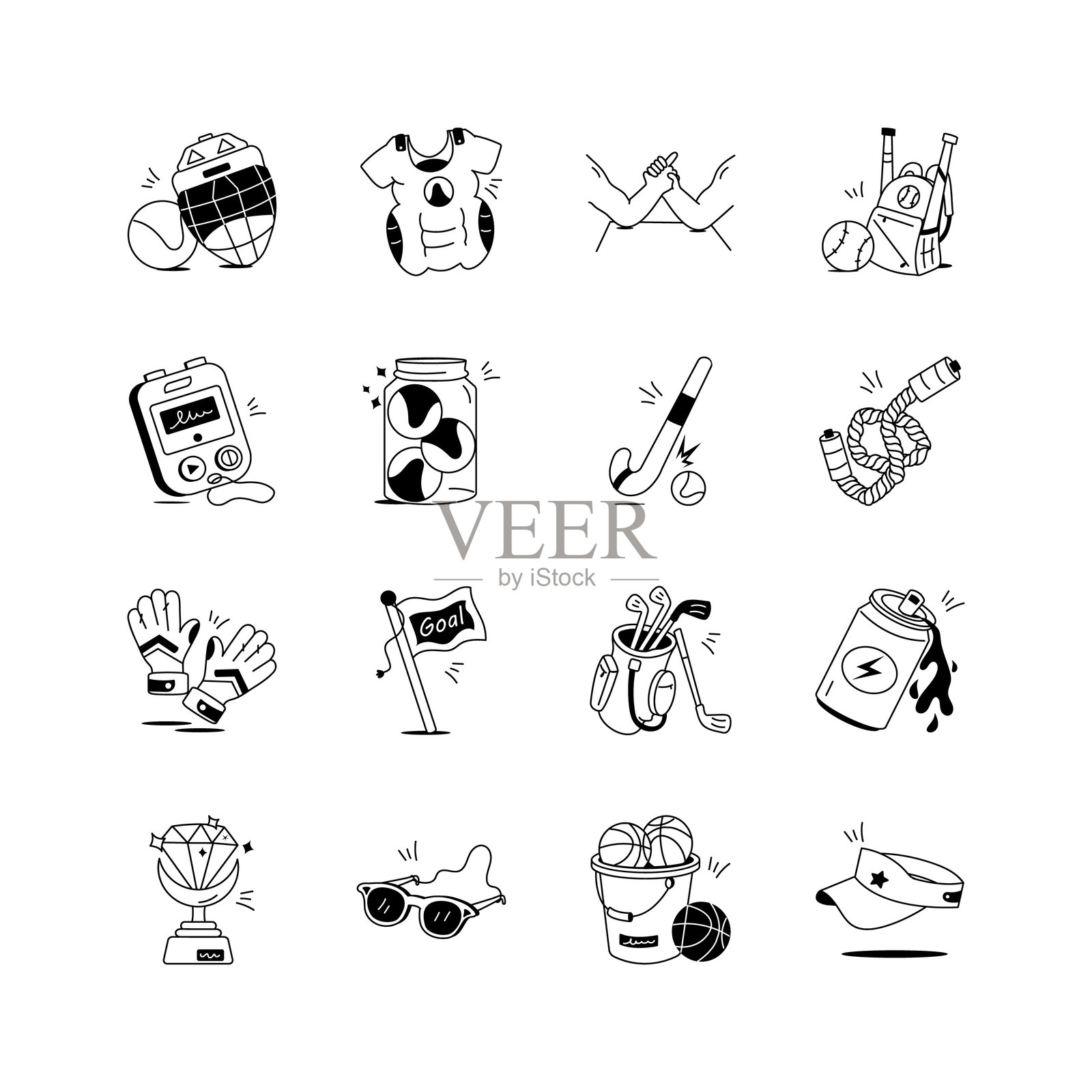一套独特的体育运动图标，非常适合网站、应用程序、演示文稿和营销材料插画图片素材