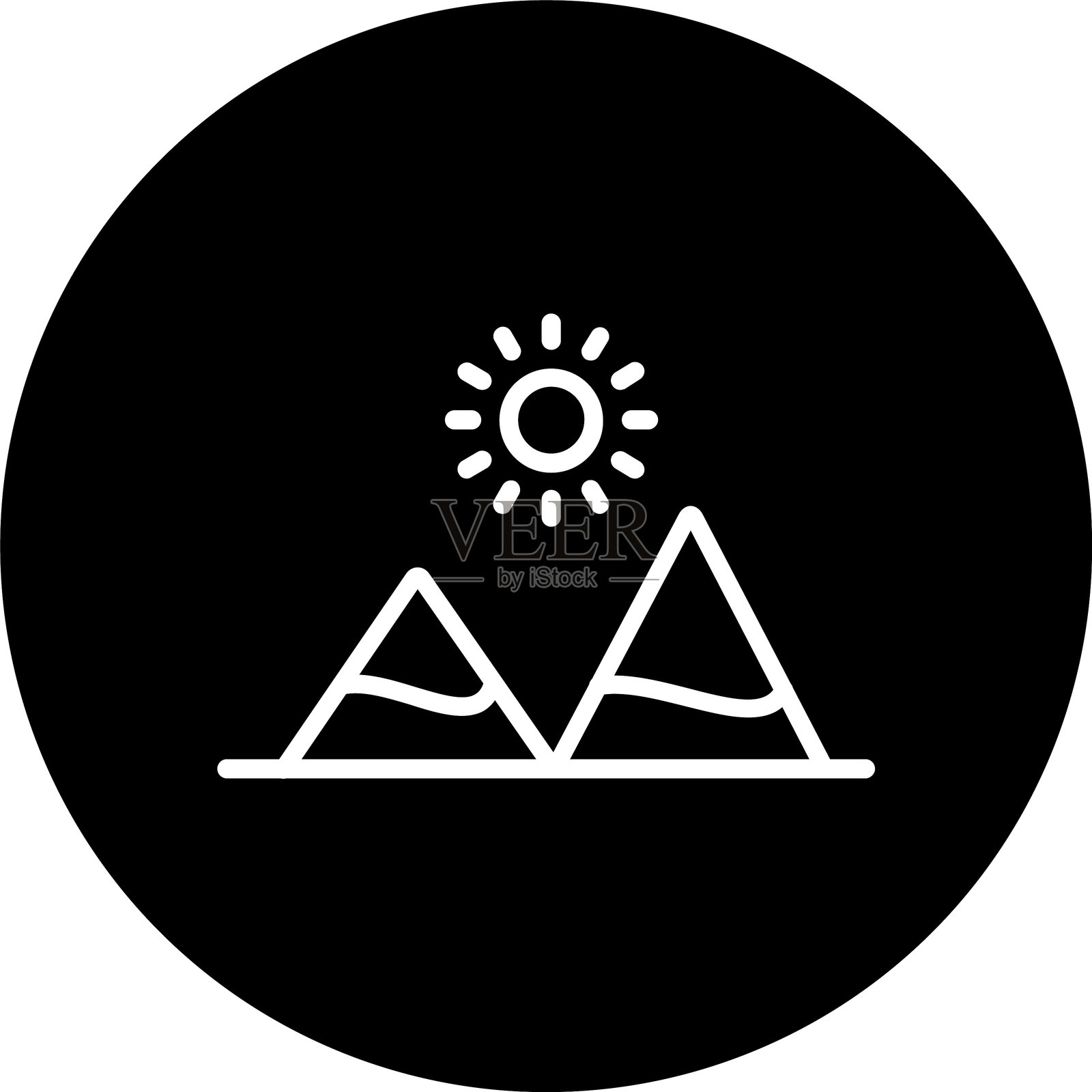 山脉线条倒置图标插画图片素材