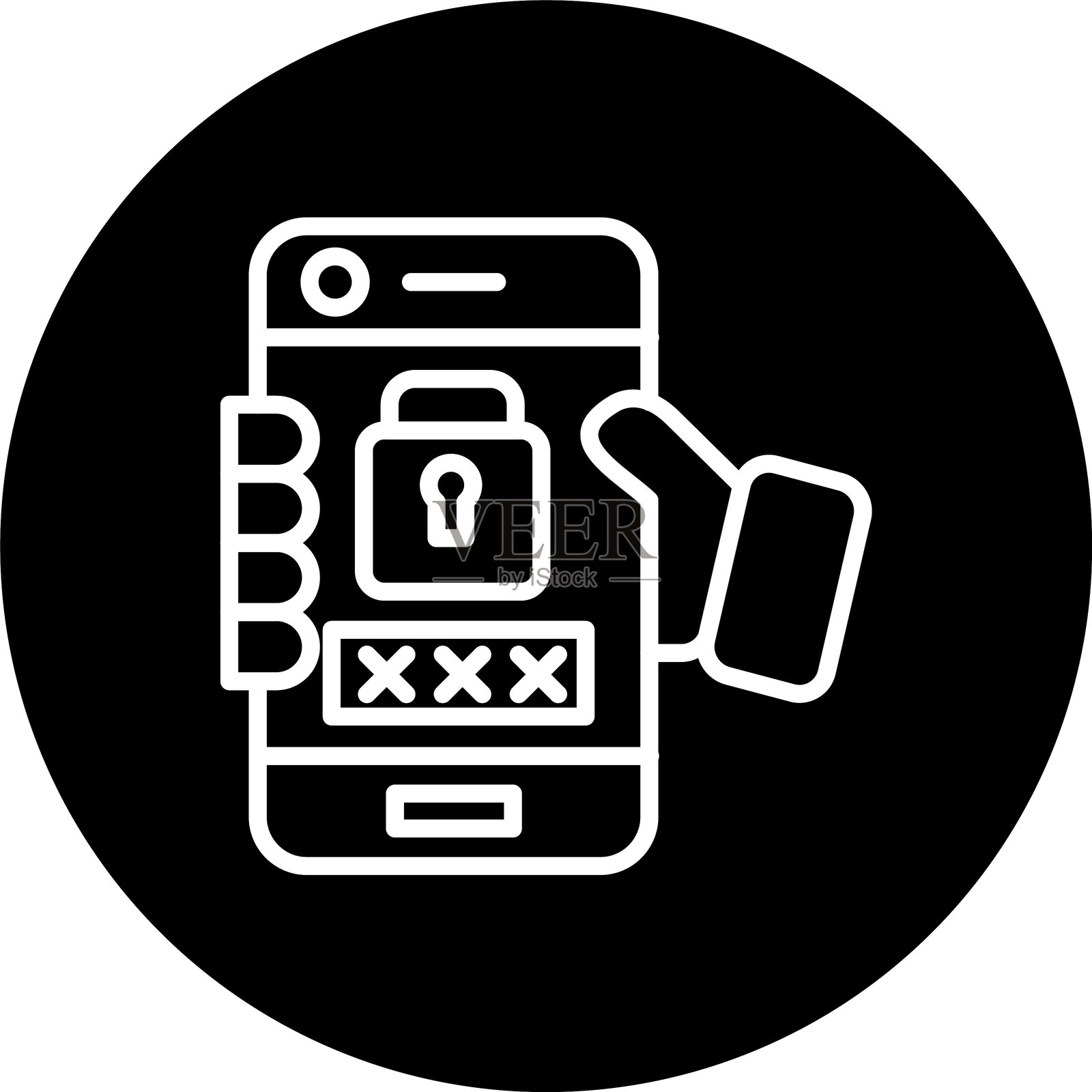 移动密码线反向图标插画图片素材