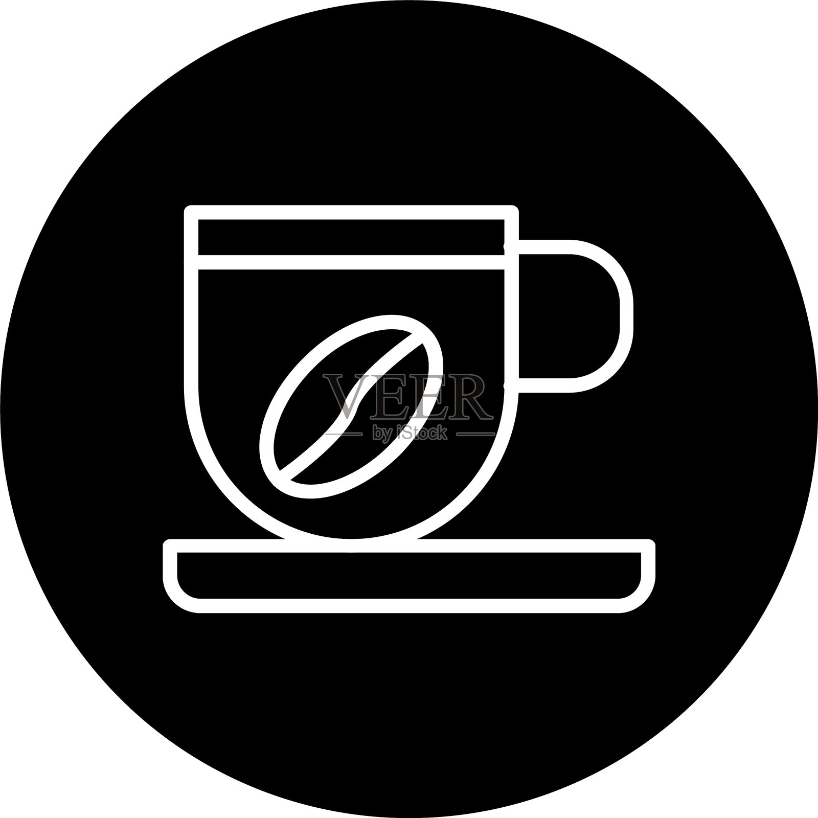 咖啡线条反转图标插画图片素材