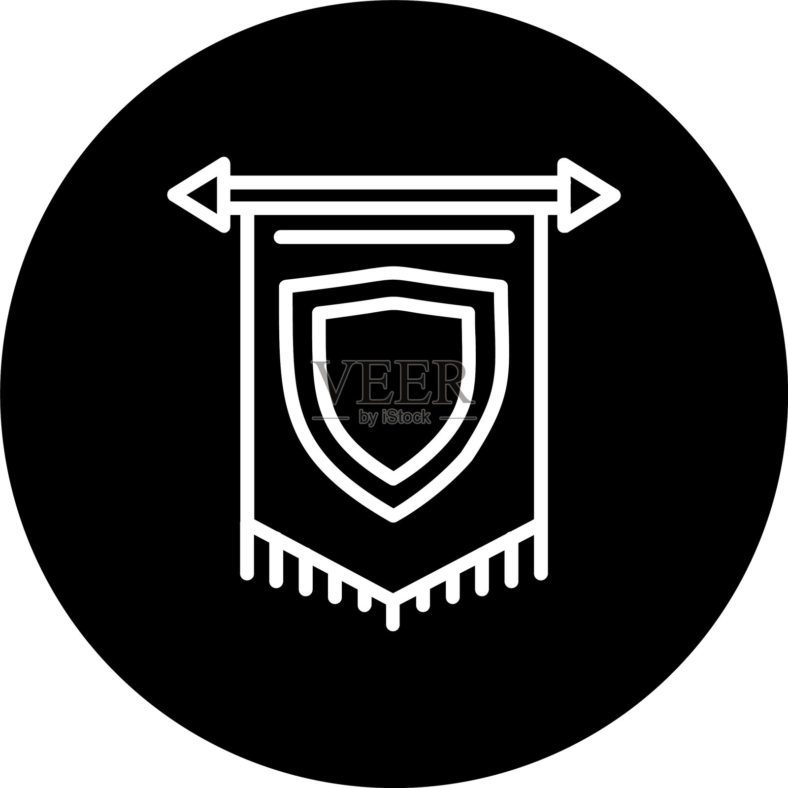 倒置的徽章线图标插画图片素材