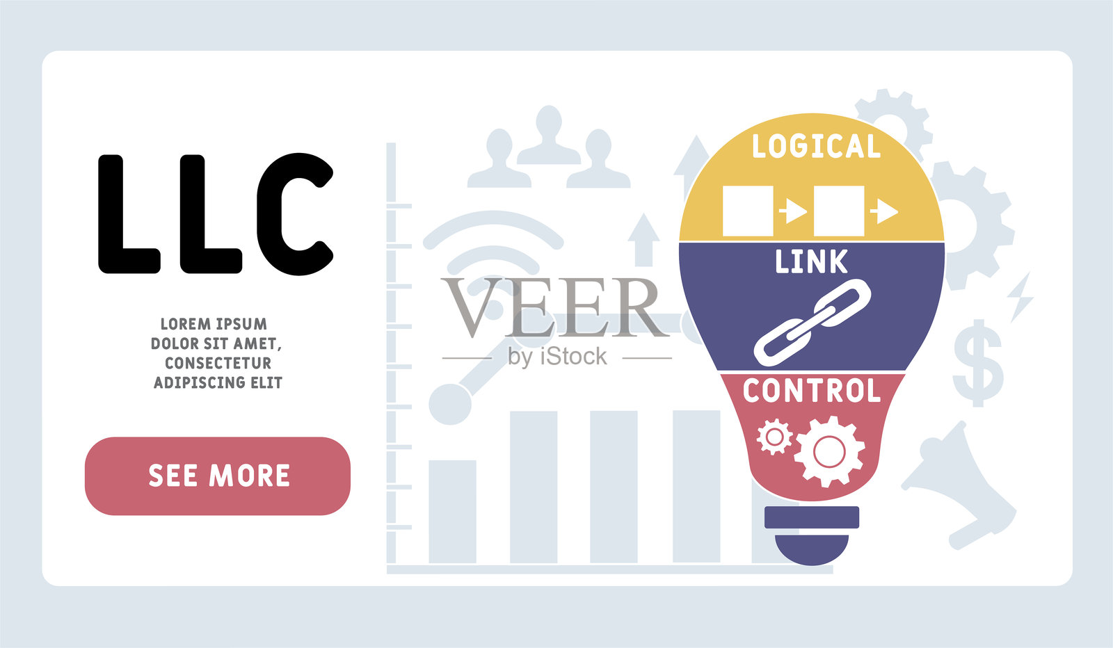 逻辑链路控制（LLC）缩写插画图片素材