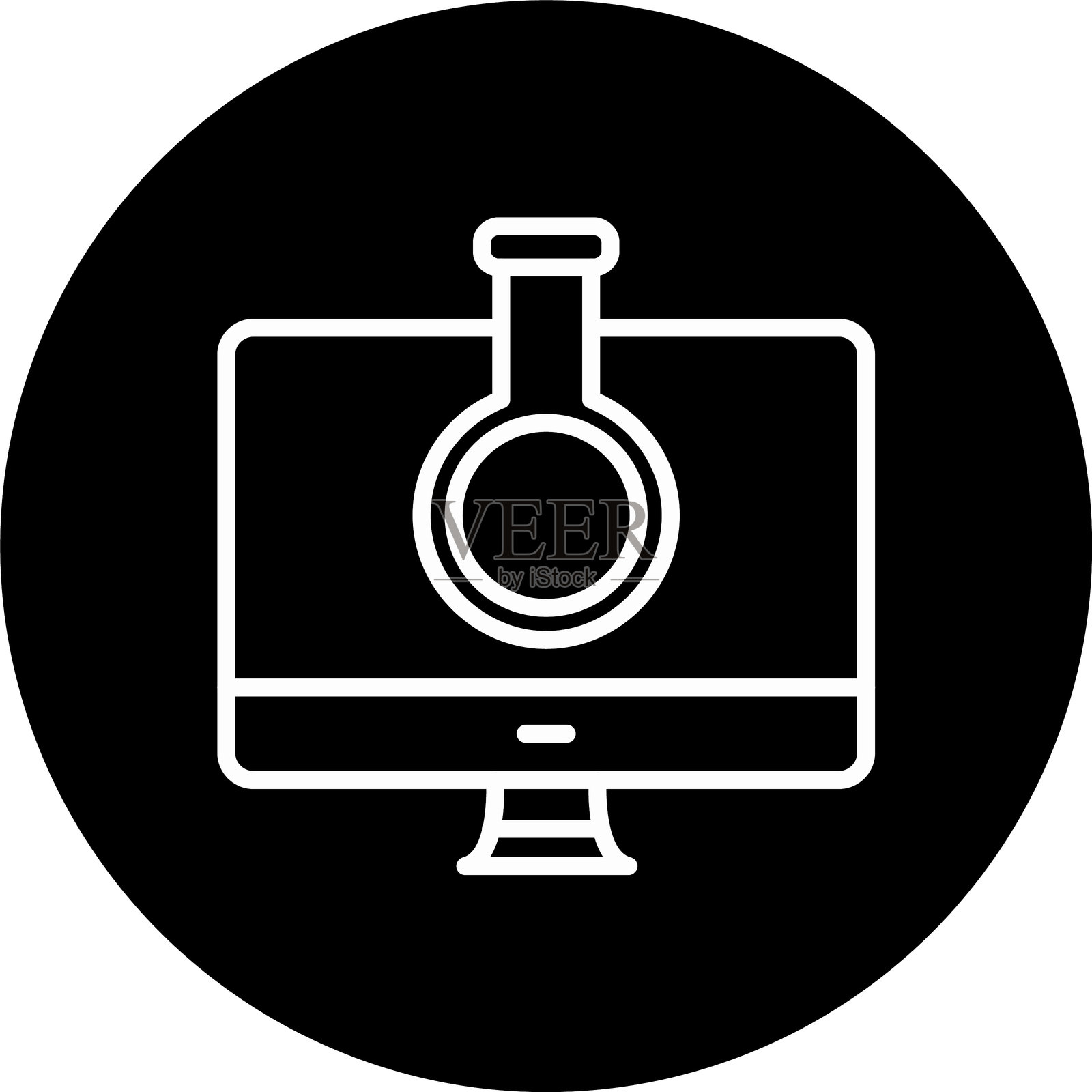 在线搜索线条反向图标插画图片素材