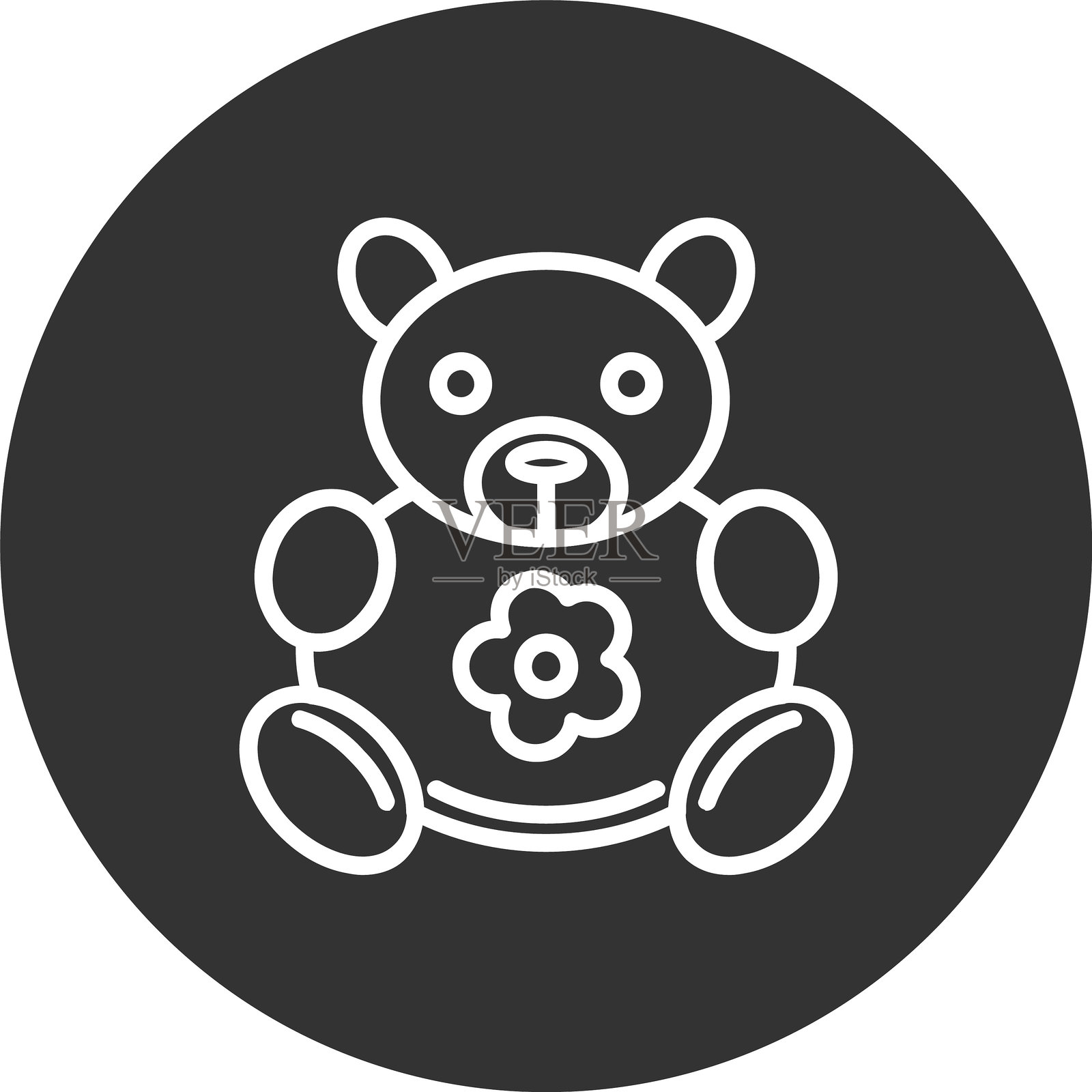 倒置的泰迪熊图标插画图片素材