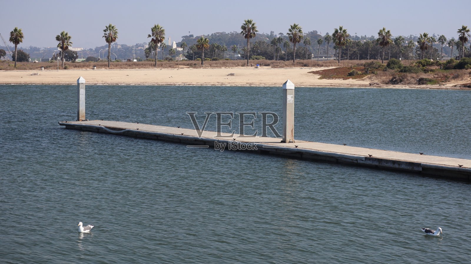 2024年10月9日，圣地亚哥湾美丽的海域靠近海洋世界区域。照片摄影图片