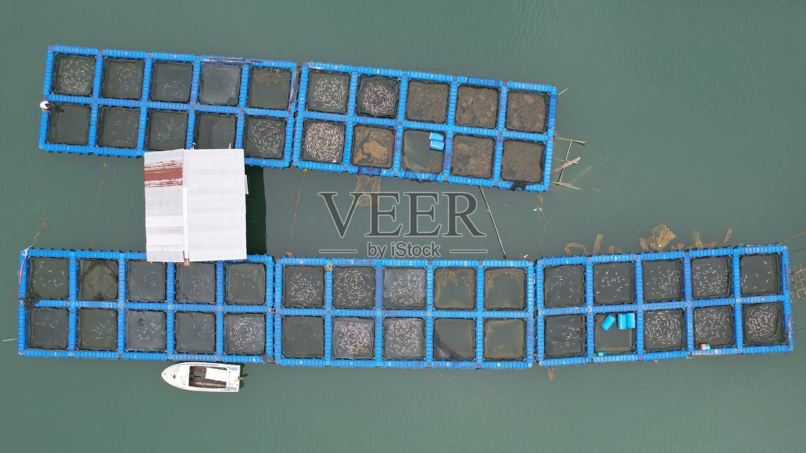 挪威的养鱼场鸟瞰图照片摄影图片