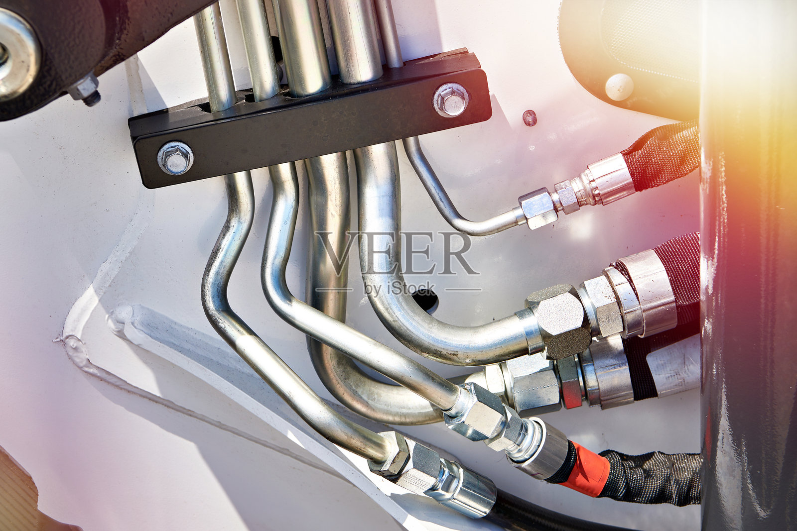 液压工业机器的软管照片摄影图片