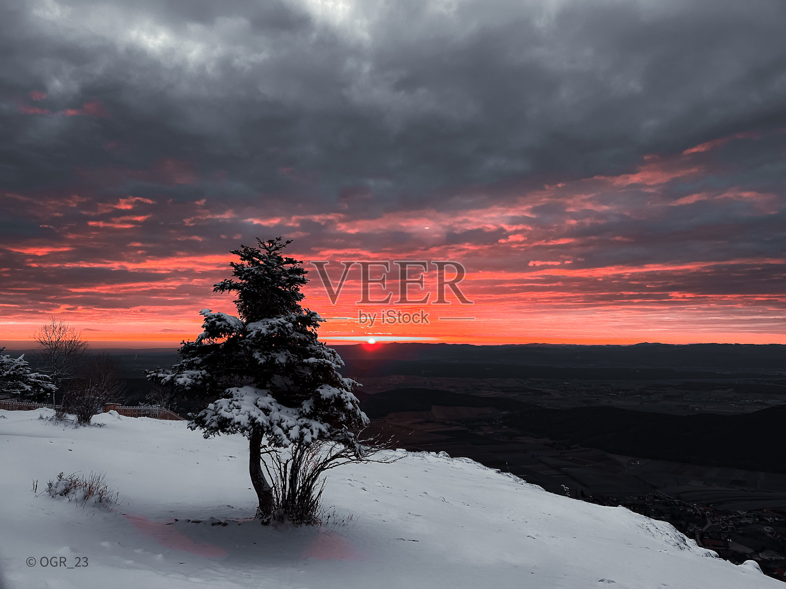 冬季日出照片摄影图片