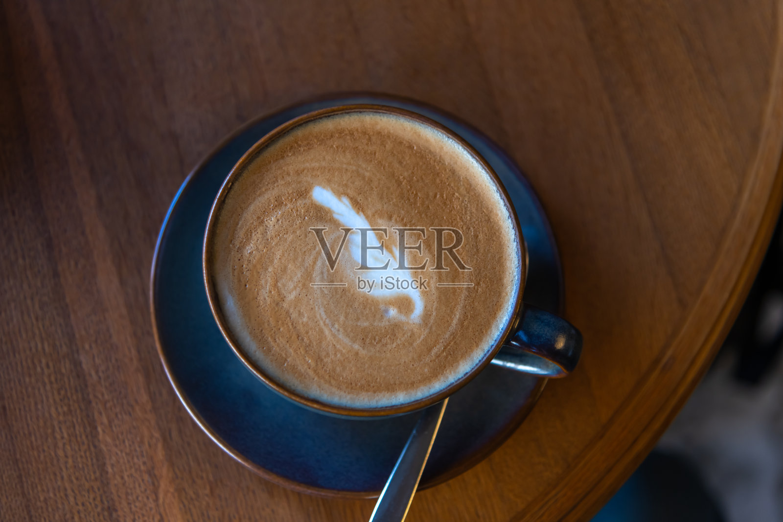 咖啡杯的俯视图照片摄影图片