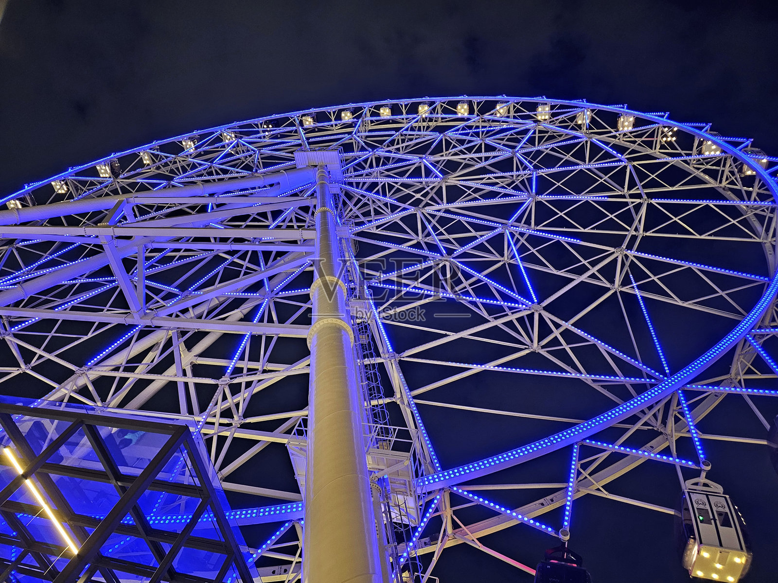 查普尔特佩克森林城市公园彩色摩天轮夜景照片摄影图片