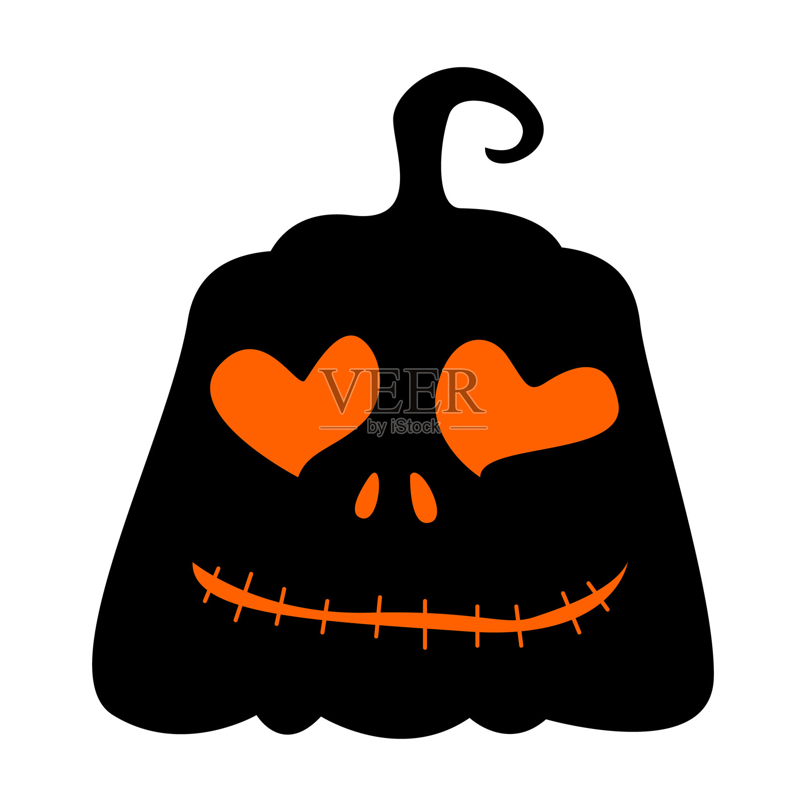 万圣节装饰卡通角色。矢量插图插画图片素材