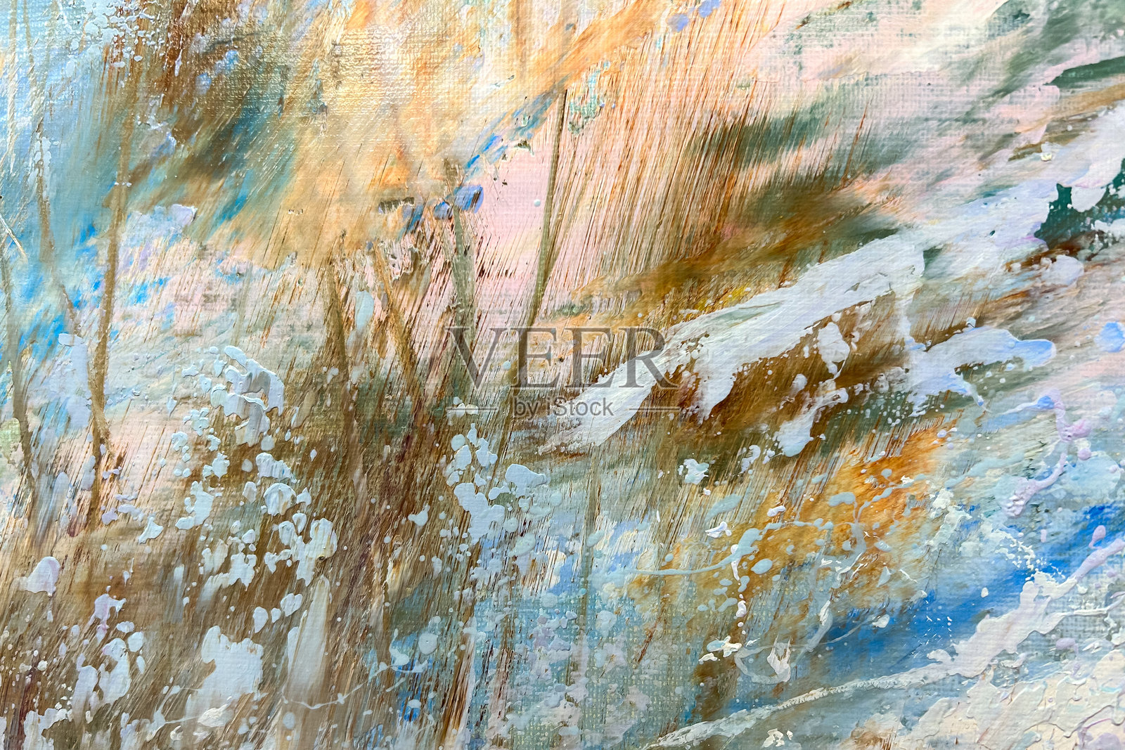 抽象油画艺术背景。抽象多彩的笔触作为背景。照片摄影图片