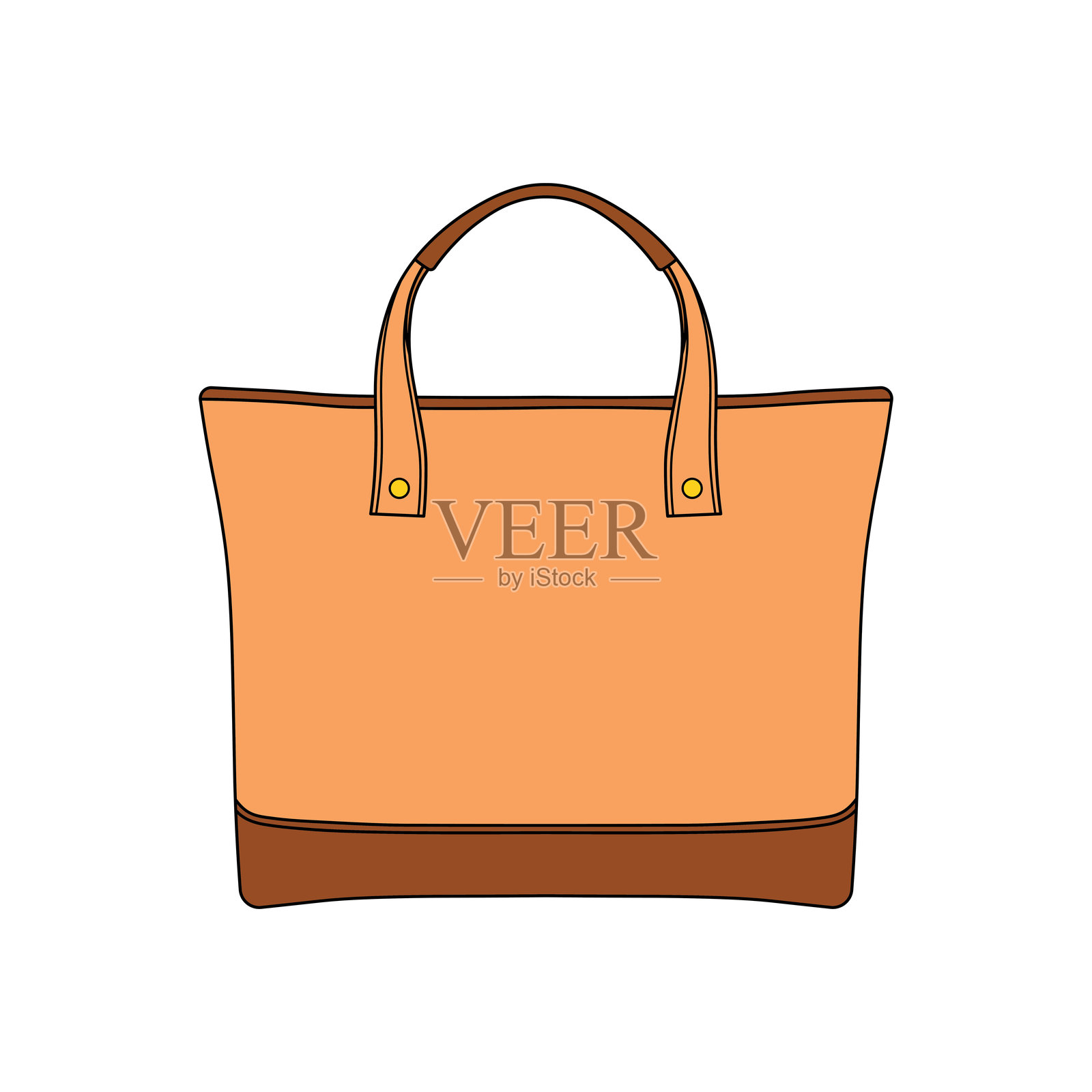 儿童绘画 矢量插图 手提袋 平面卡通 纯色背景插画图片素材