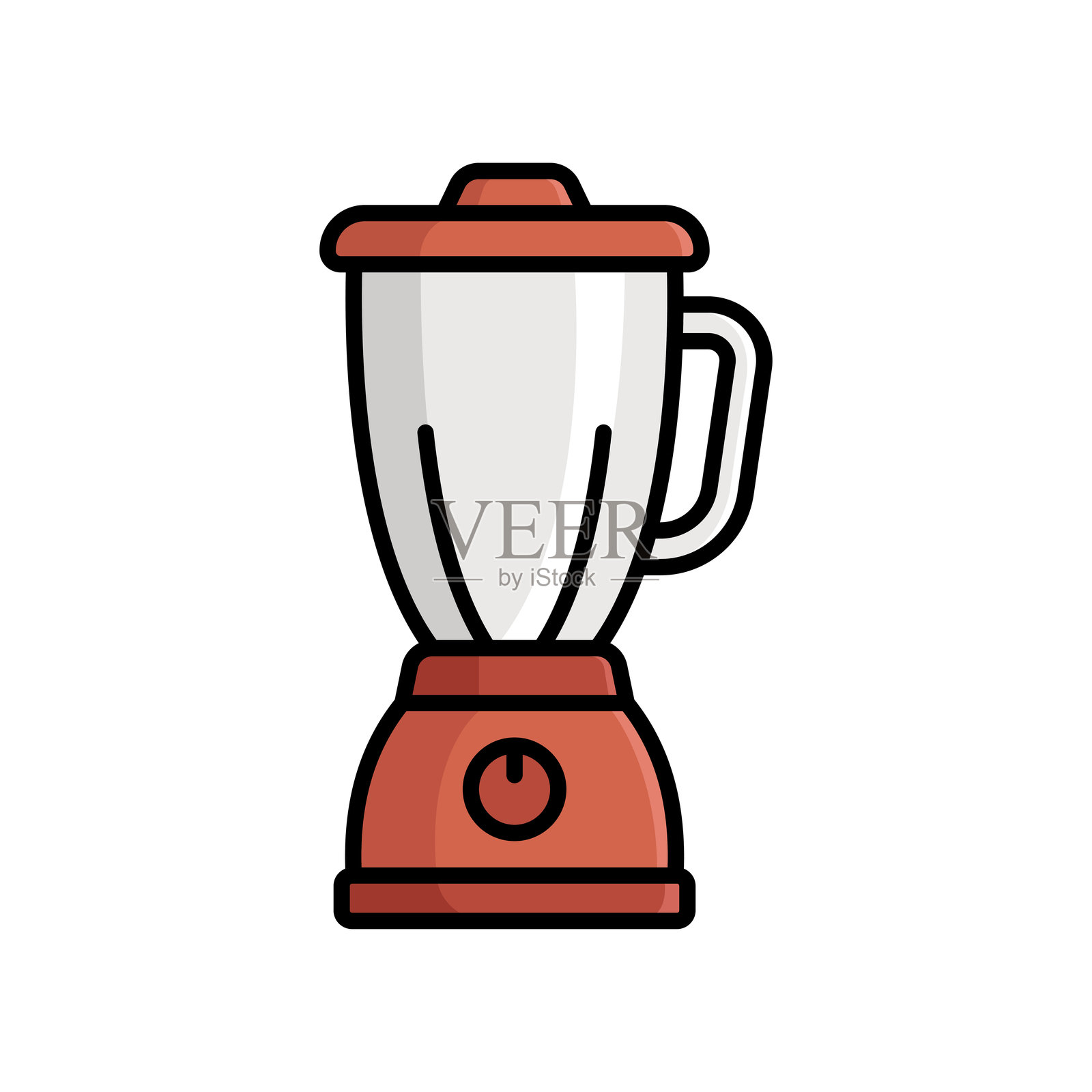 厨房搅拌机图标矢量设计模板，简单而干净插画图片素材