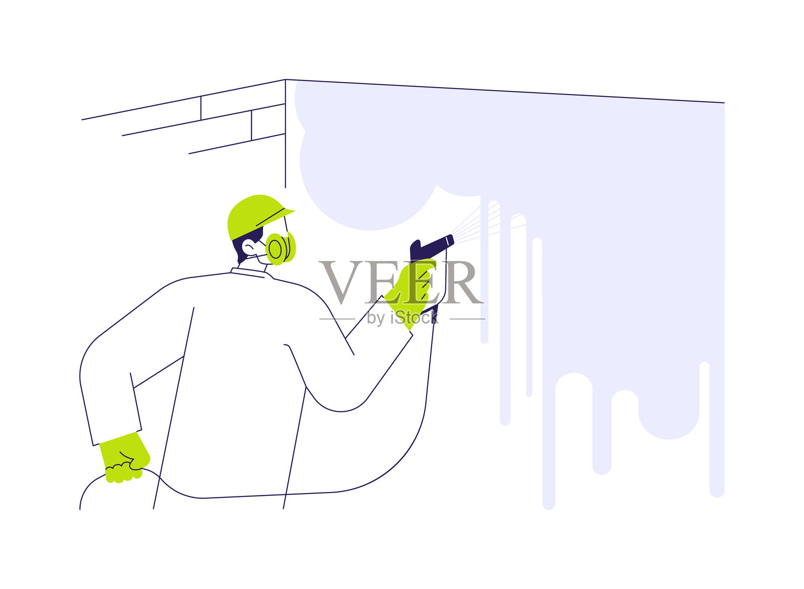 墙壁涂鸦抽象概念矢量插图。插画图片素材